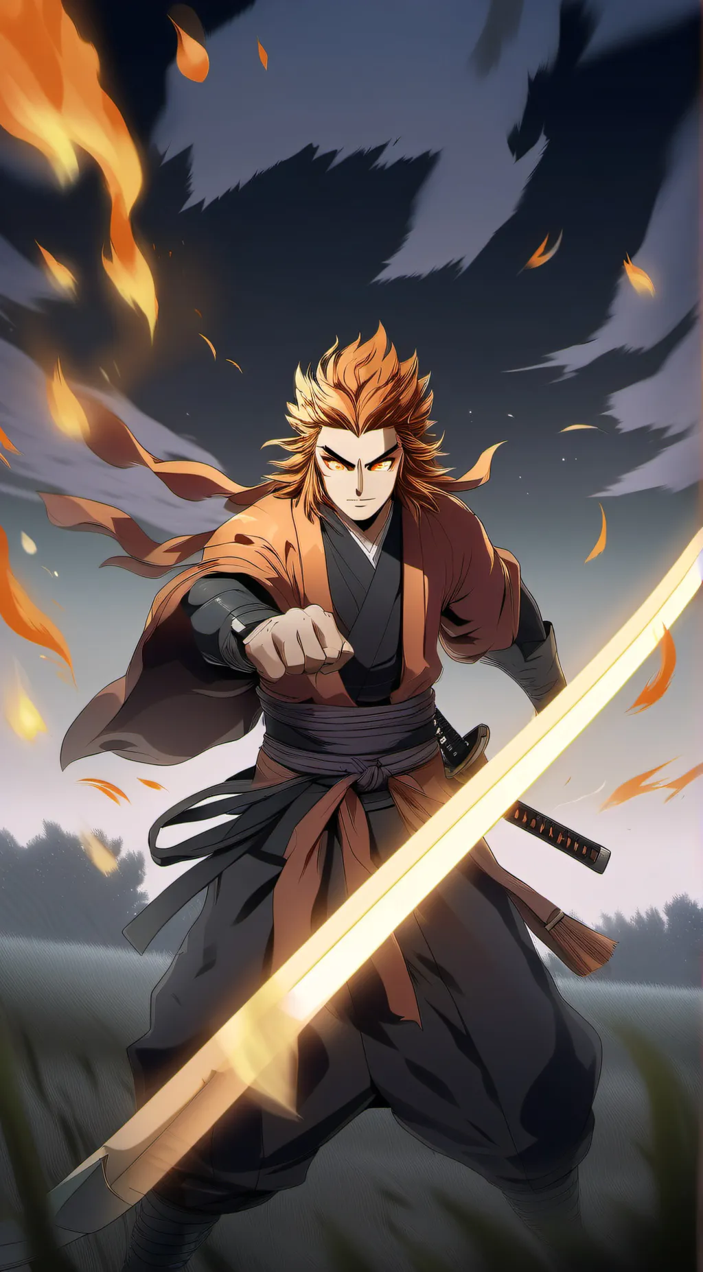 ai character: Kyojuro Rengoku background