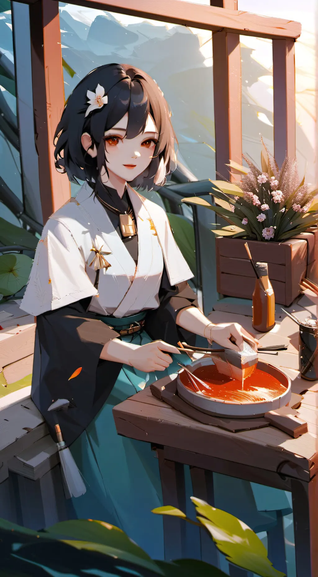 ai character: summer background