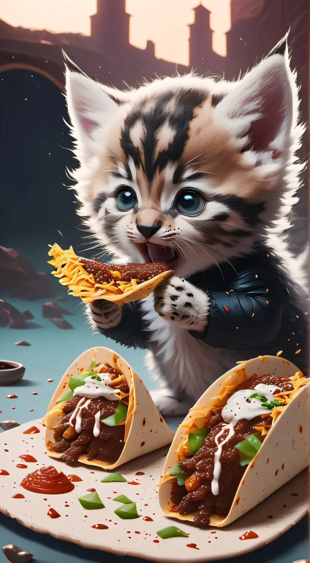 ai character: Taco  background