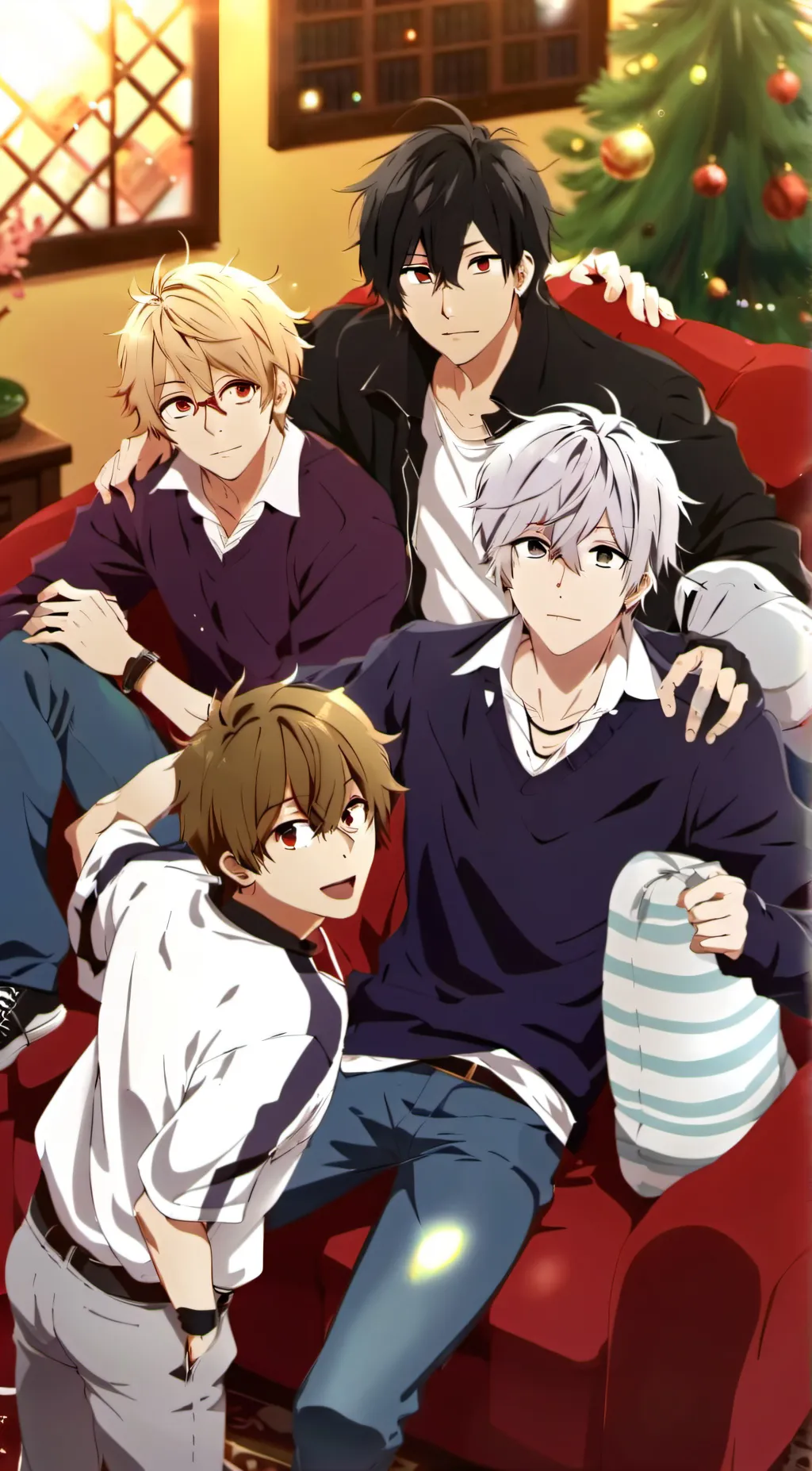 ai character: Christmas at 3am background