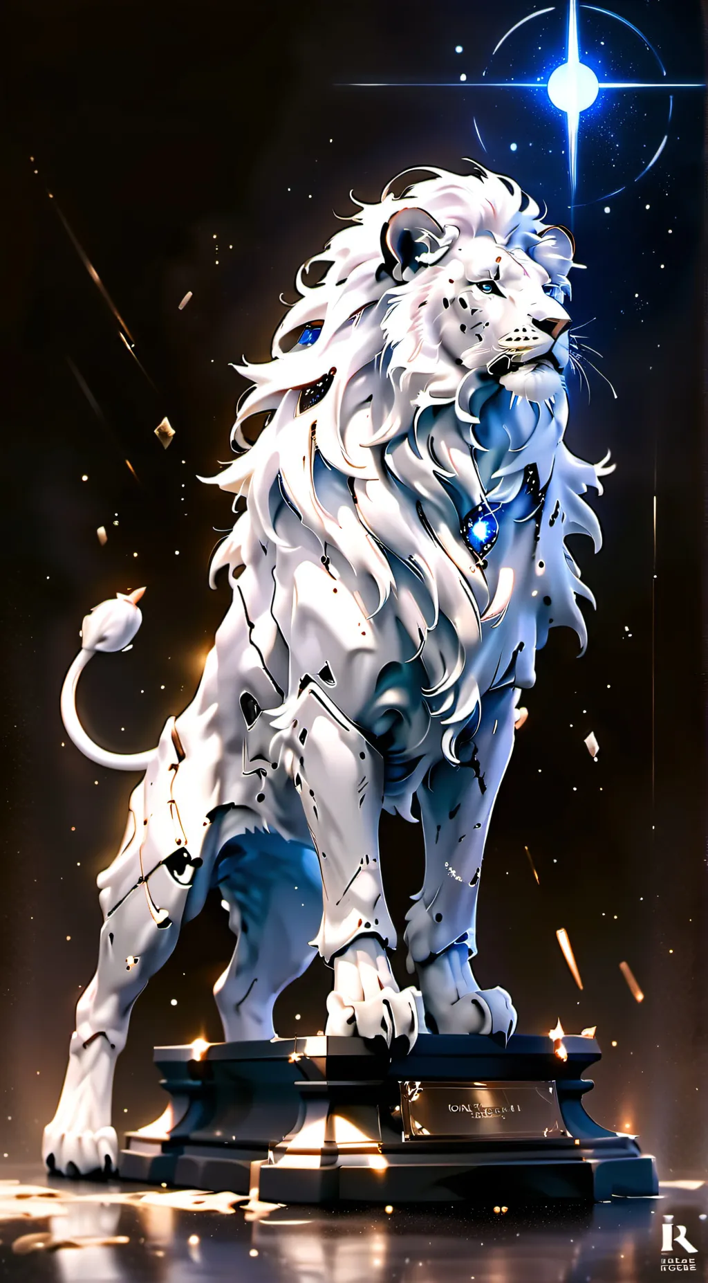 ai character: white lion voltron background