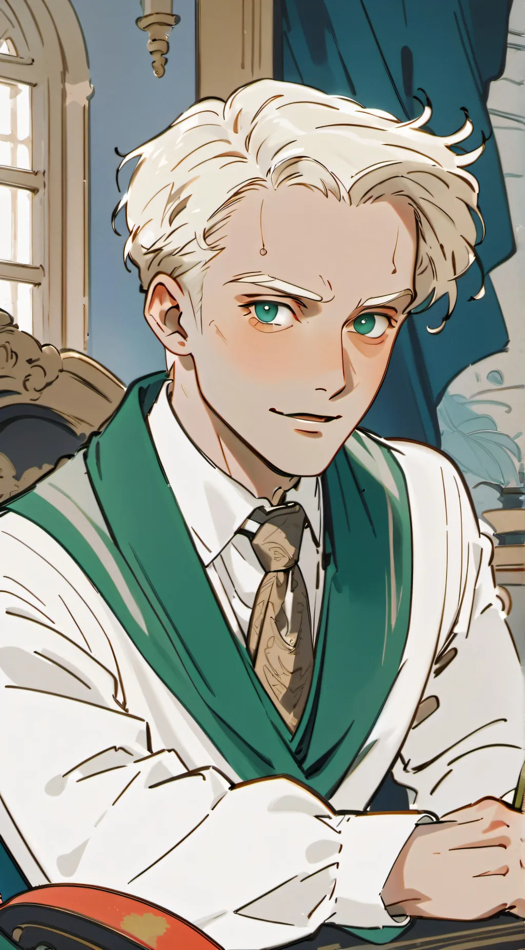 ai character: Lucius Malfoy  background