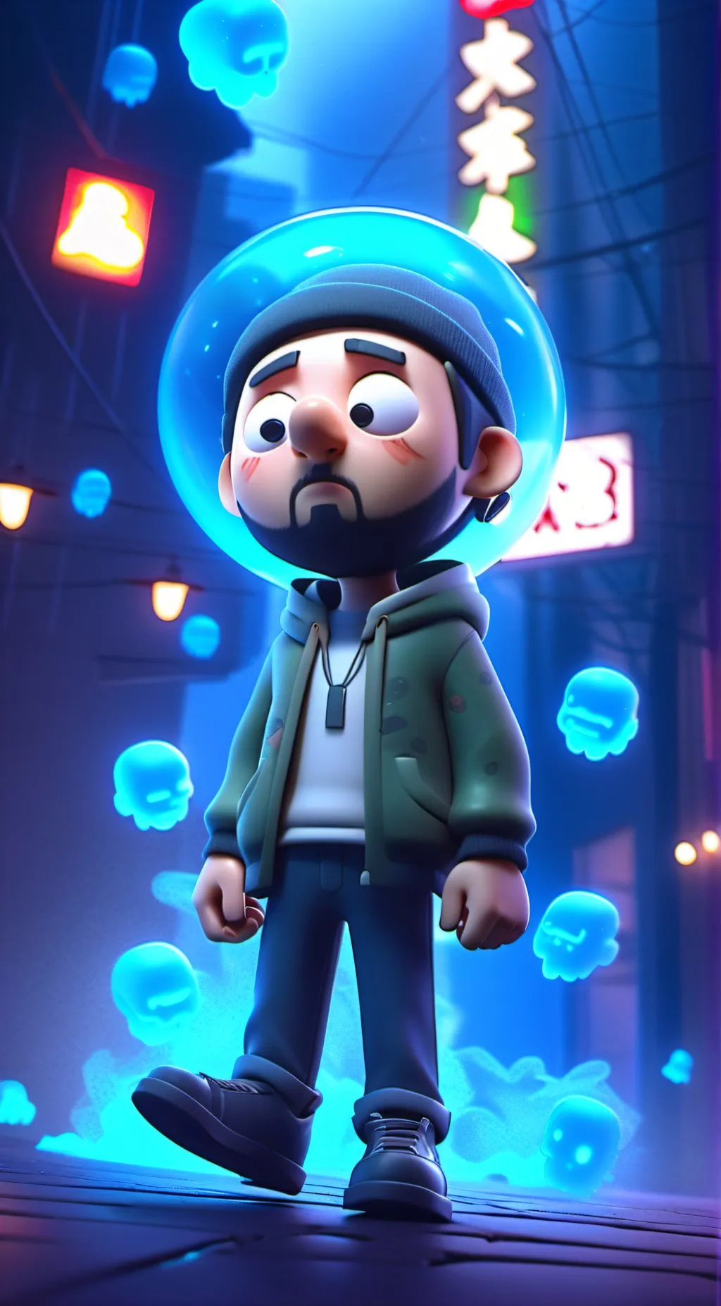ai character: Sandy background