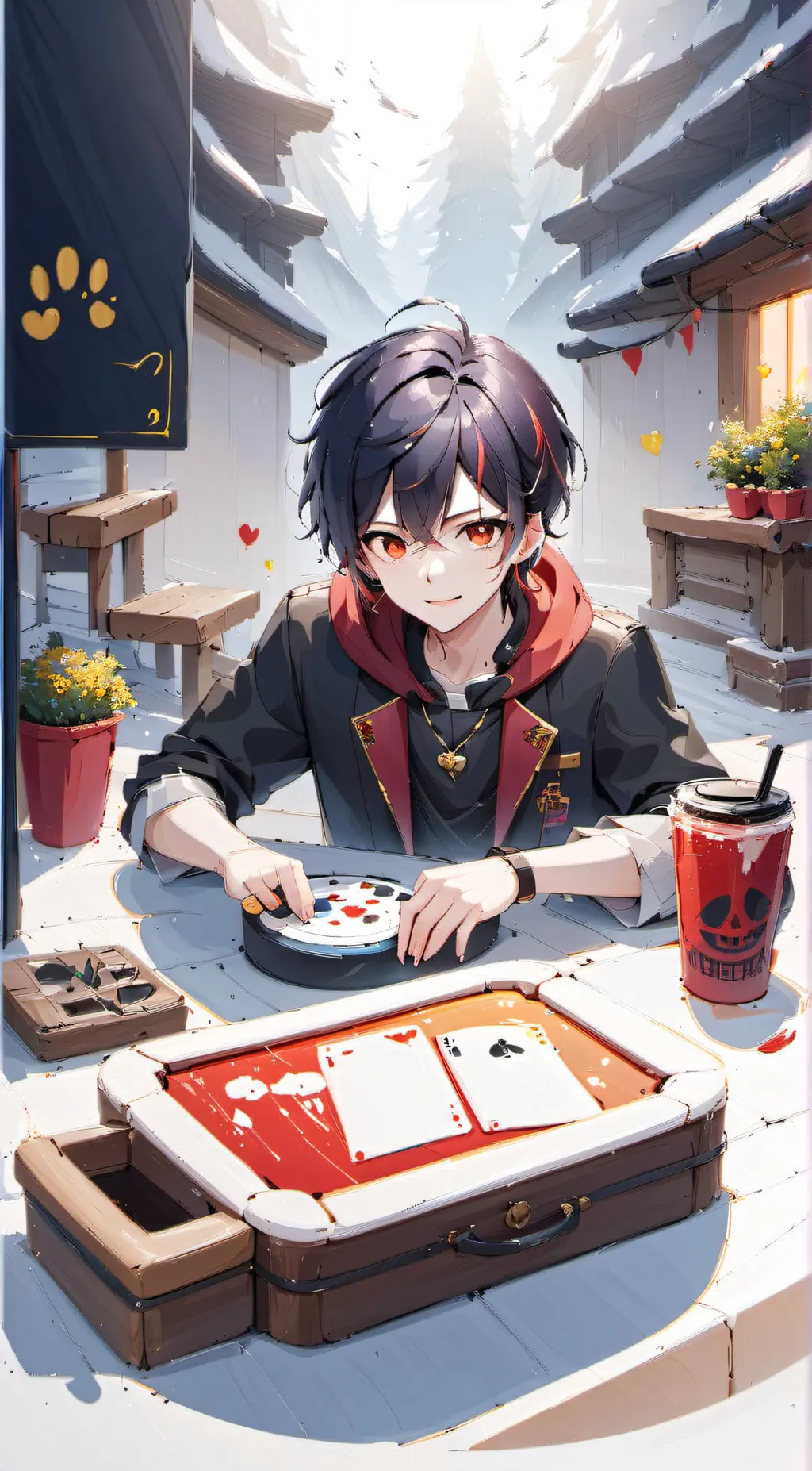 ai character: MICHAEL. (dogday) background