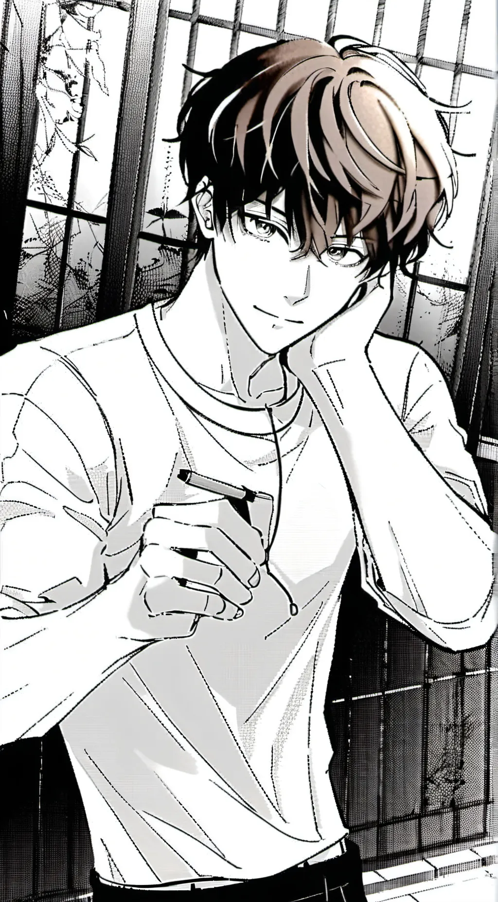ai character: Adrian  background