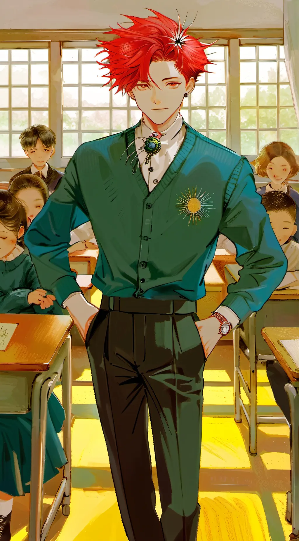 ai character: Kirishima Ejiro  background