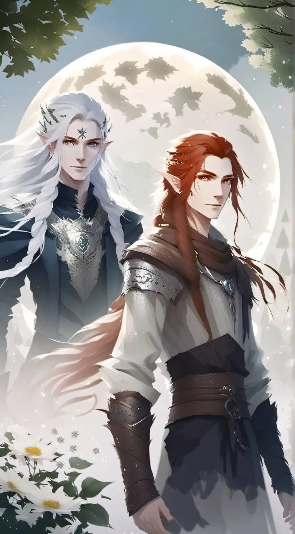 ai character: Moon and Sun background