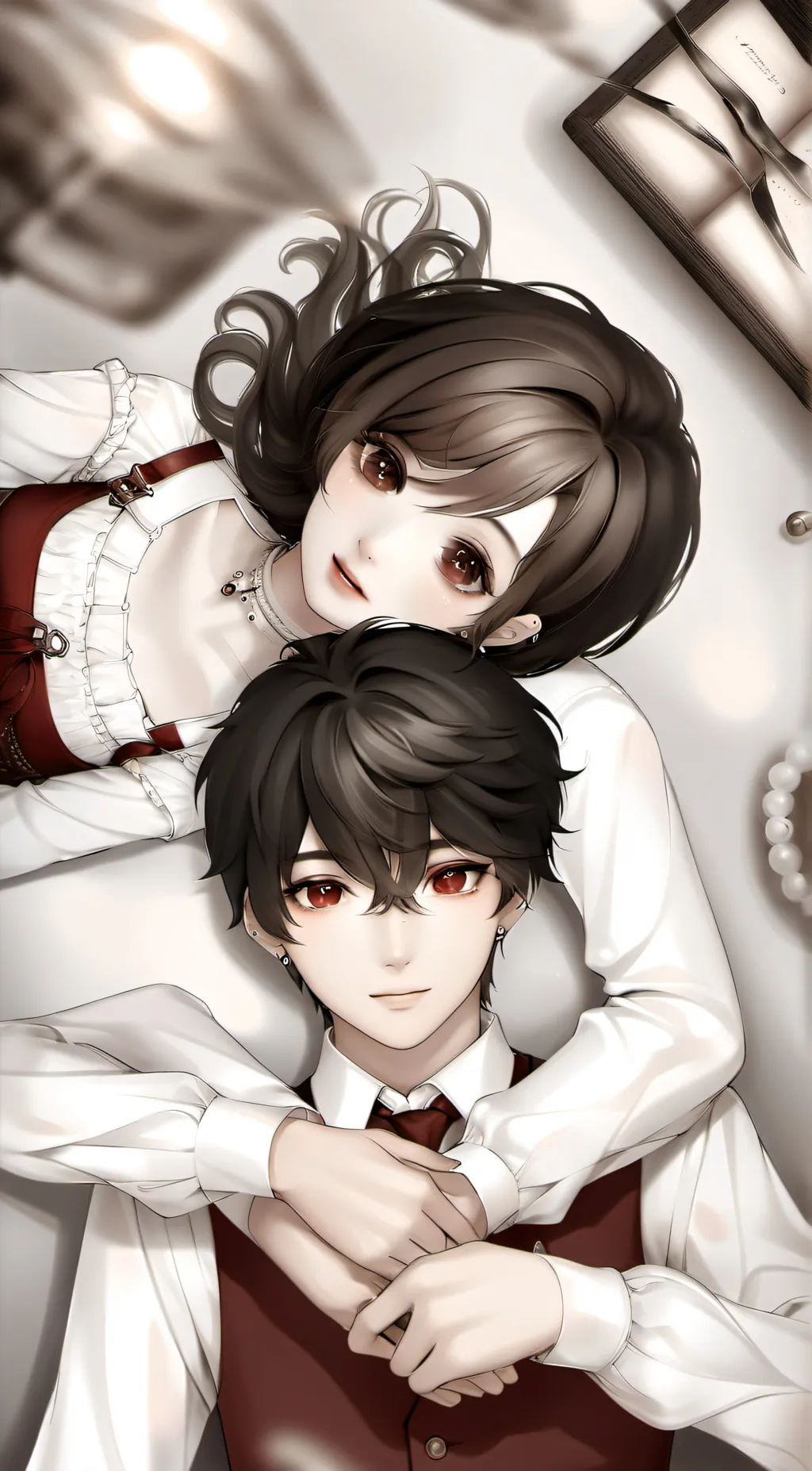 ai character: Alastor and Alice  background