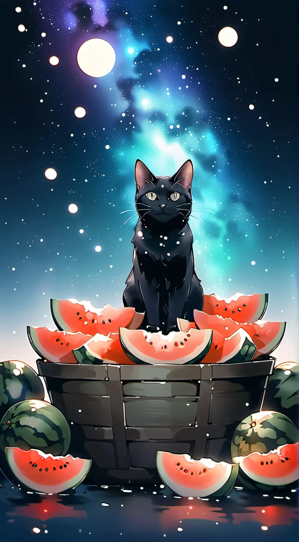 ai character: black melon background