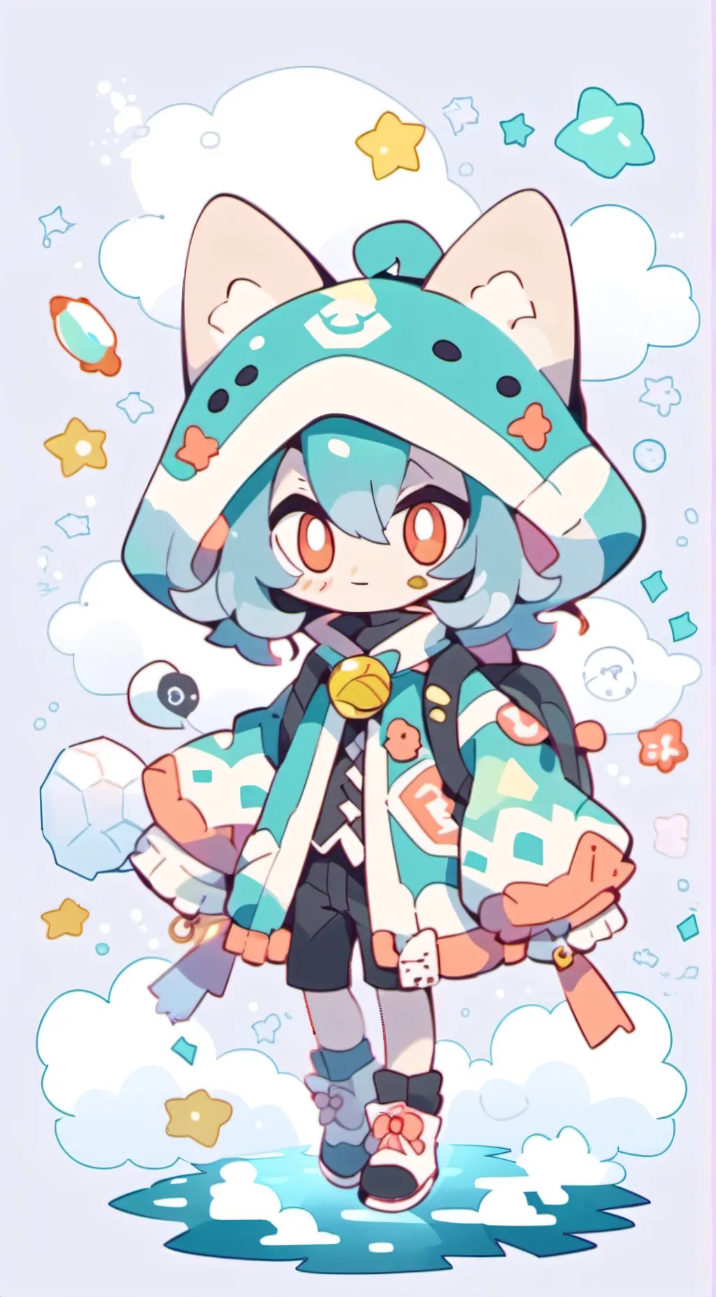 ai character: Fizzarolli chibi background