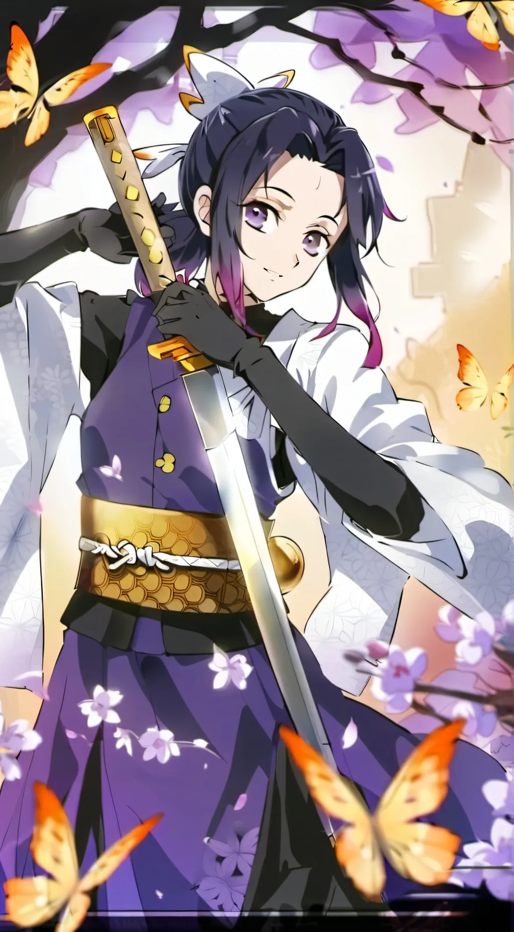 ai character: shinobu twin (KNY) background