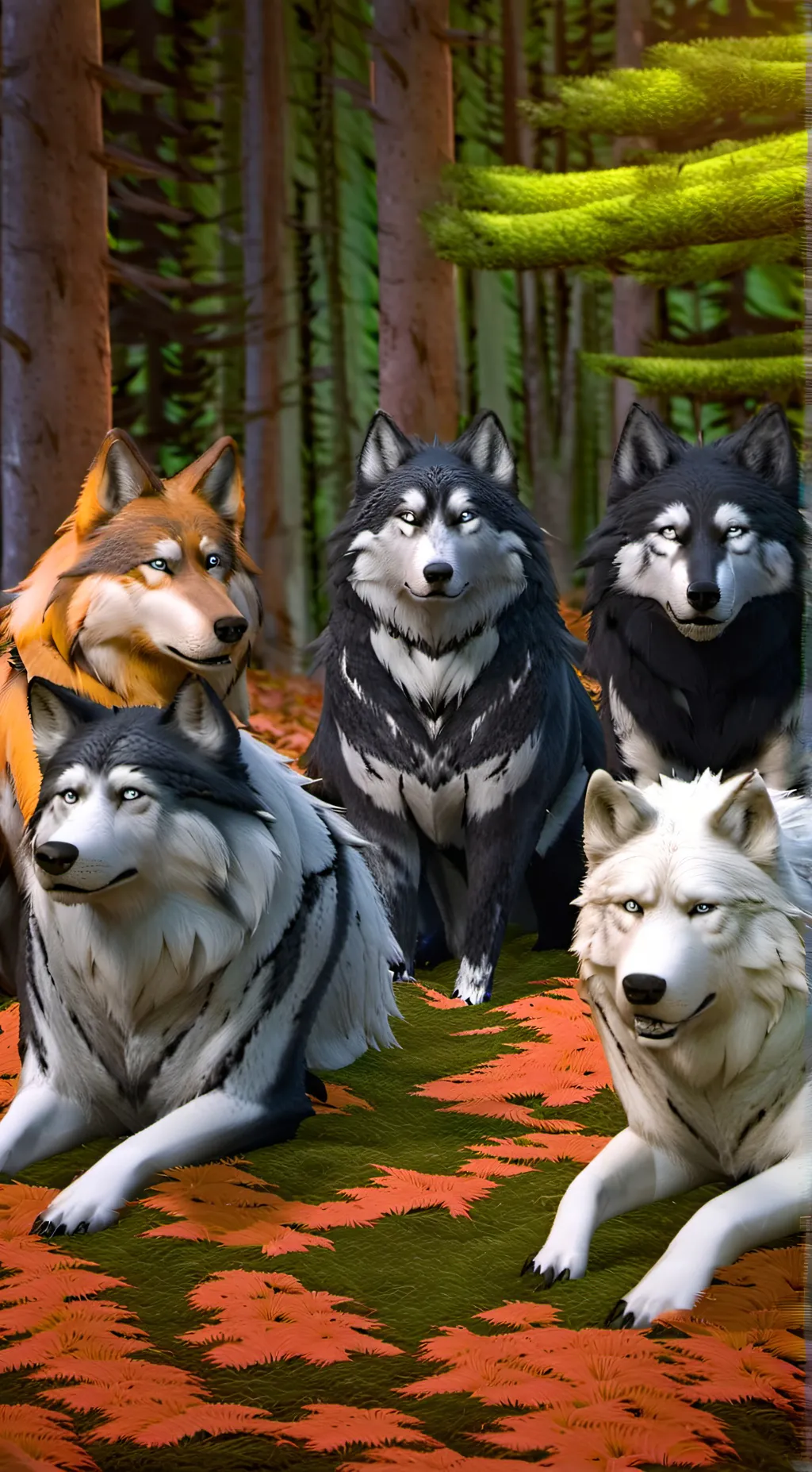 ai character: Wolf pack  background