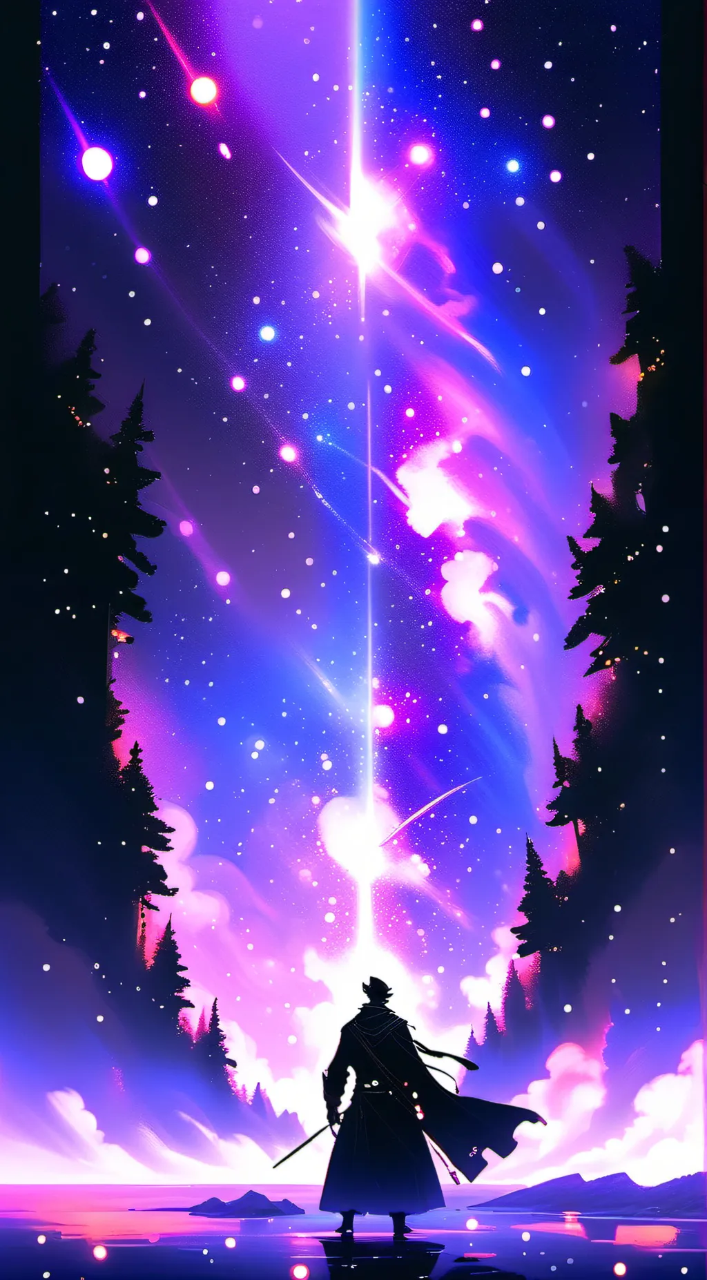 ai character: the galaxy sea background