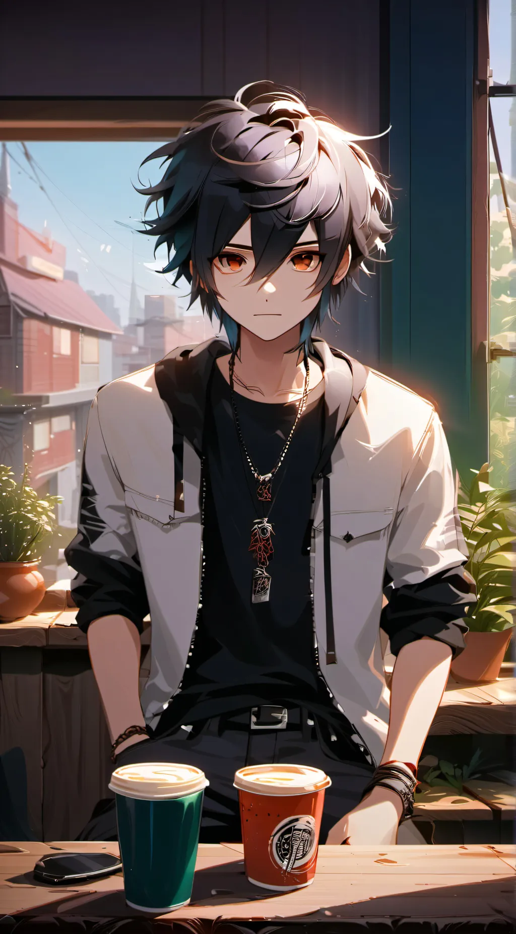 ai character: Kai (emo boy) background