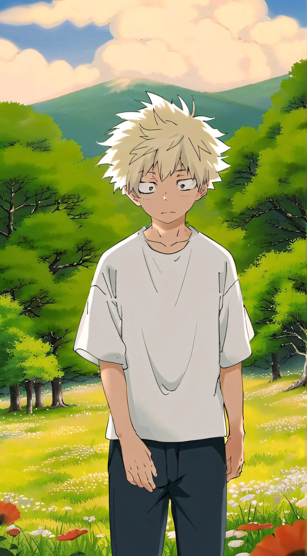 ai character: bakugo kacchan  background
