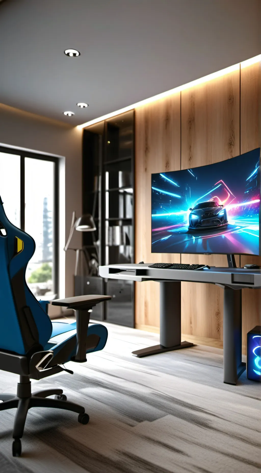 ai character: Ur gaming setup background