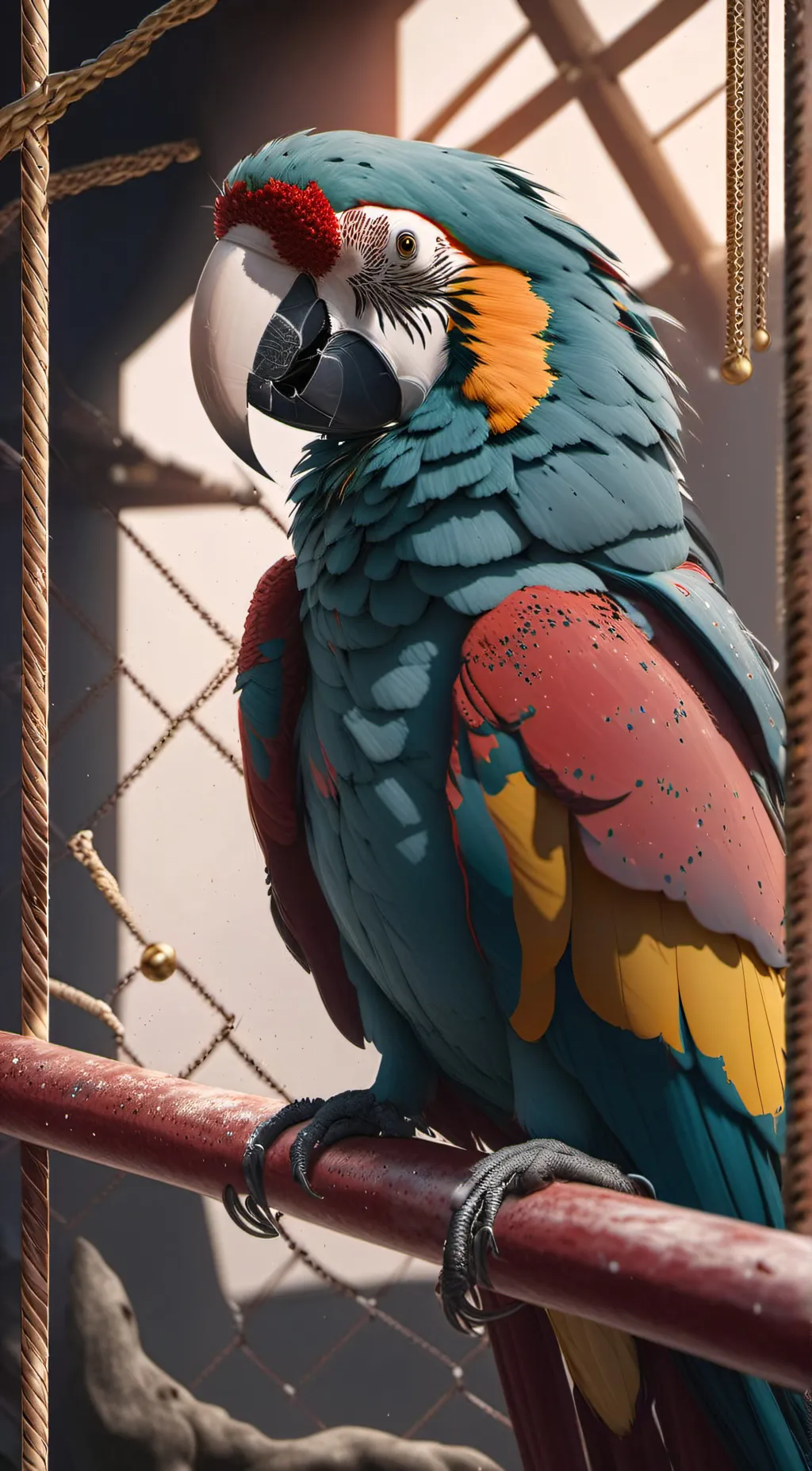ai character: Circus Parrot Blu background