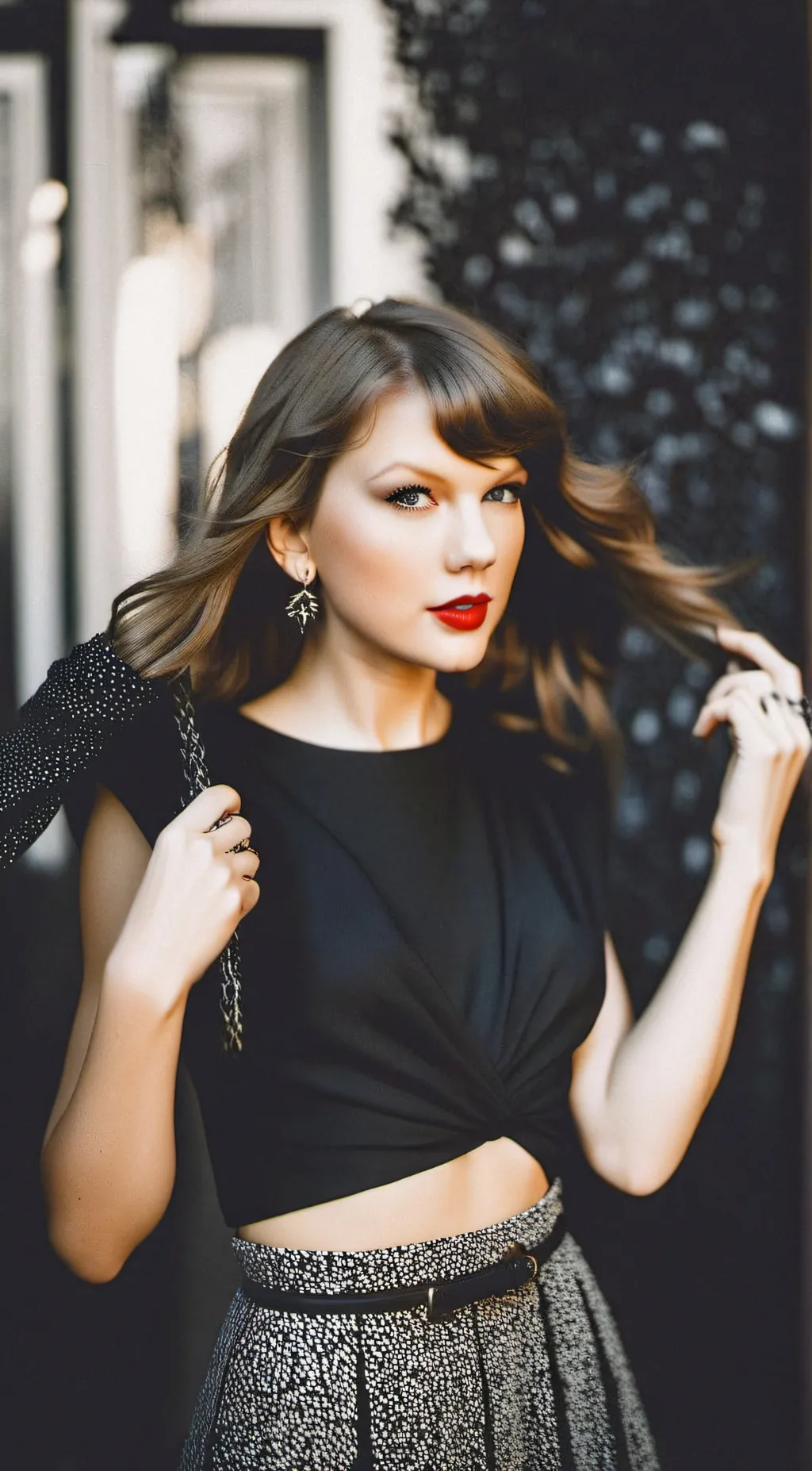 ai character: Taylor Swift. background