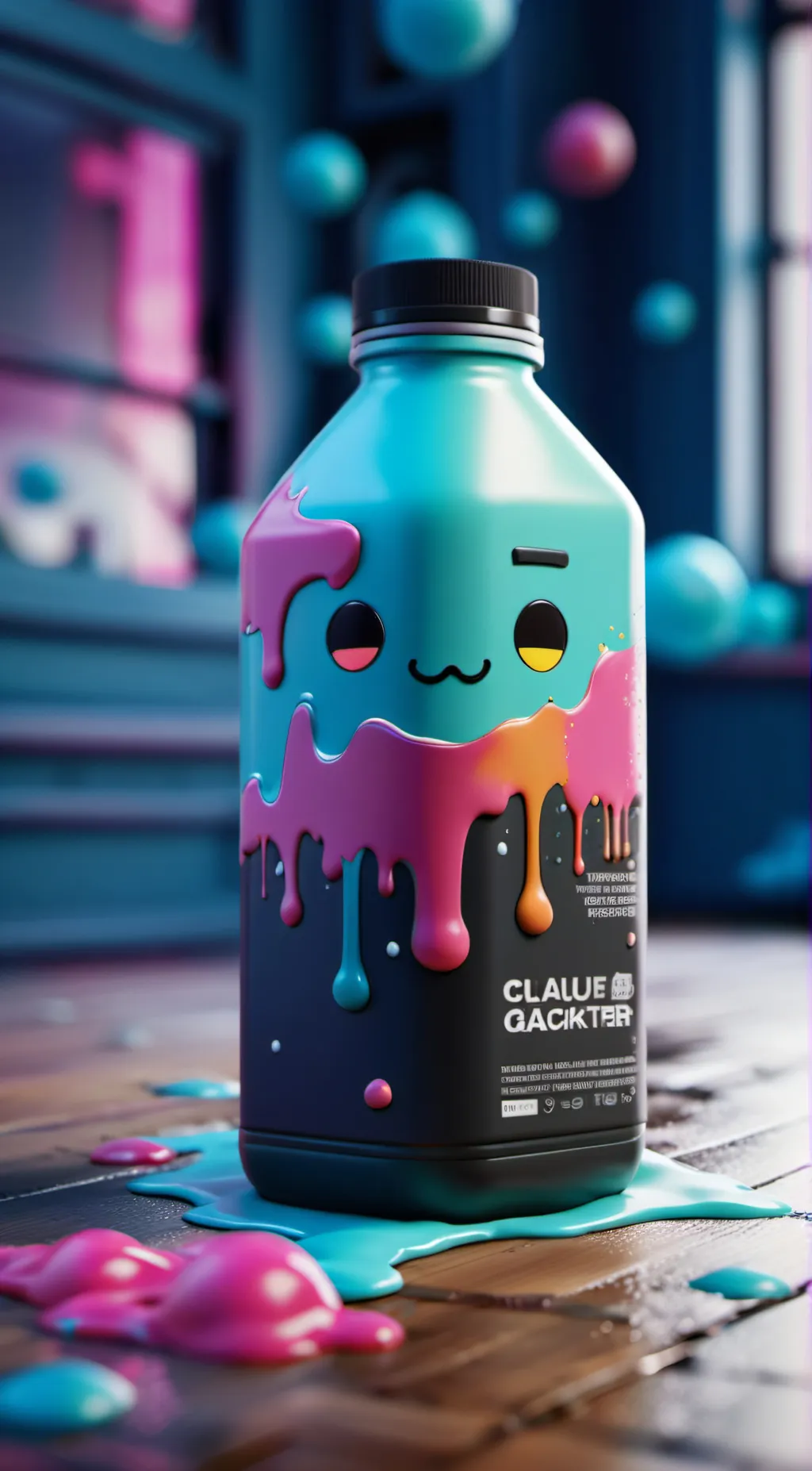 ai character: paint. background