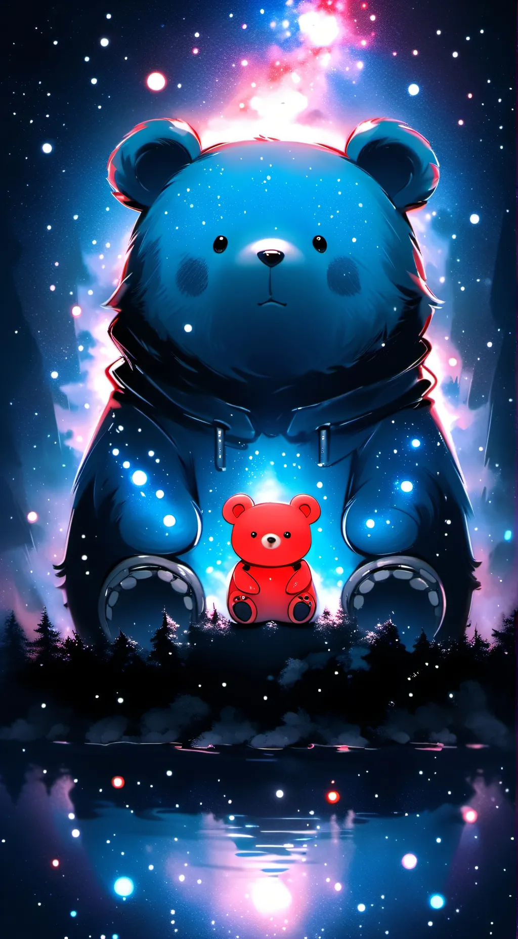 ai character: Bobby bear hug  background