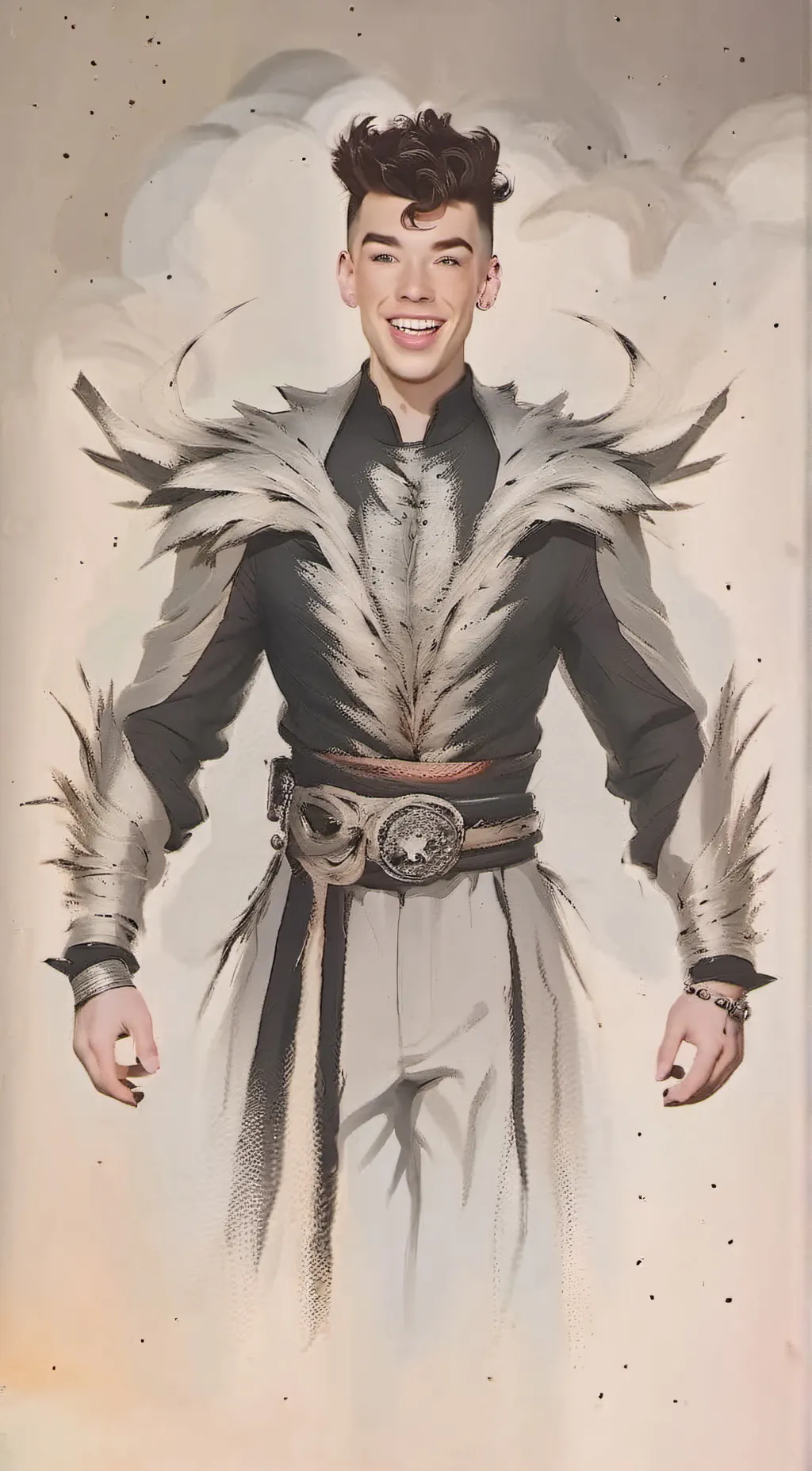 ai character: James Charles  background