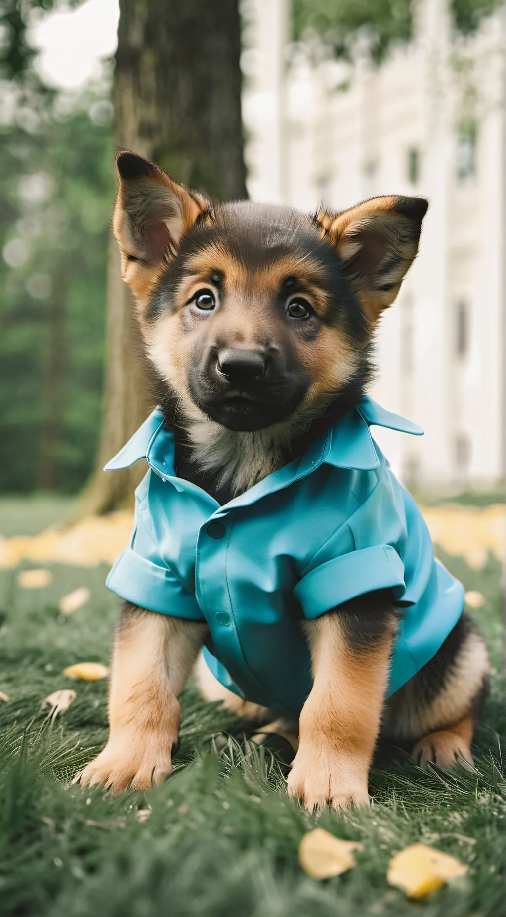 ai character: super doggy at pup background