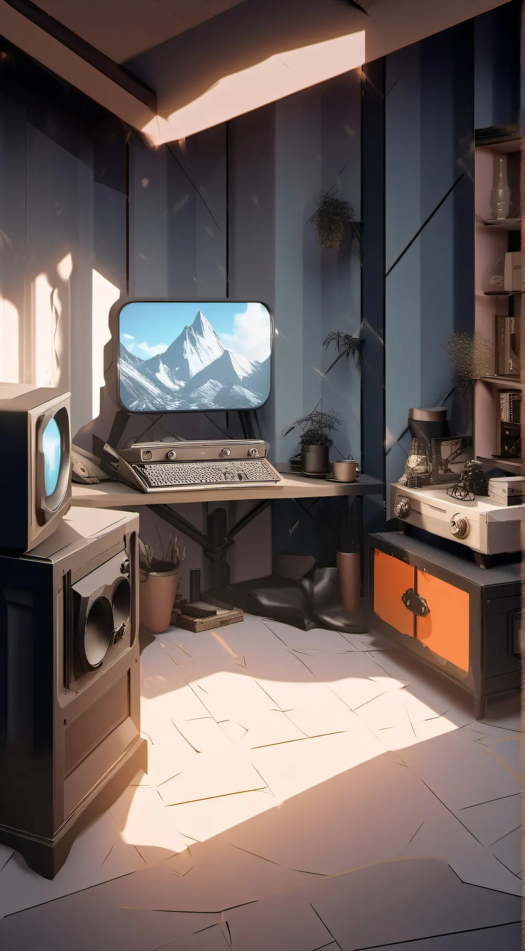 ai character: tv background