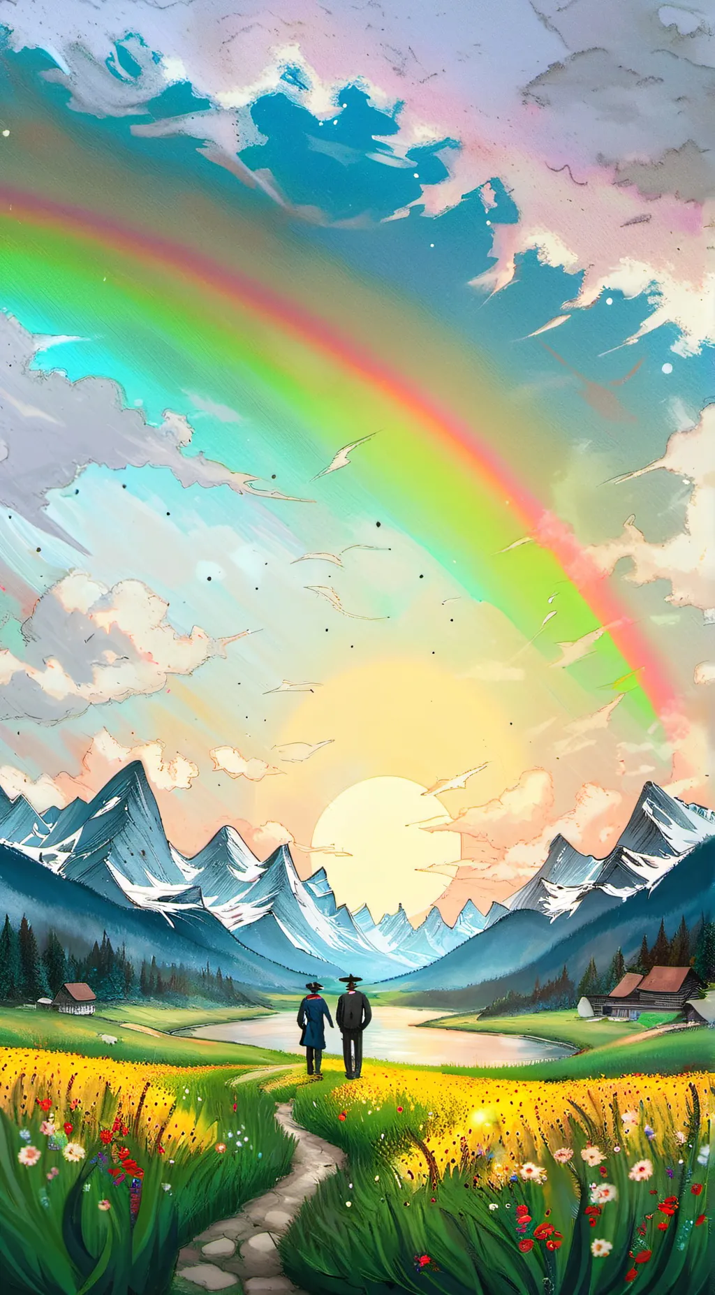 ai character: Rainbows not gay background