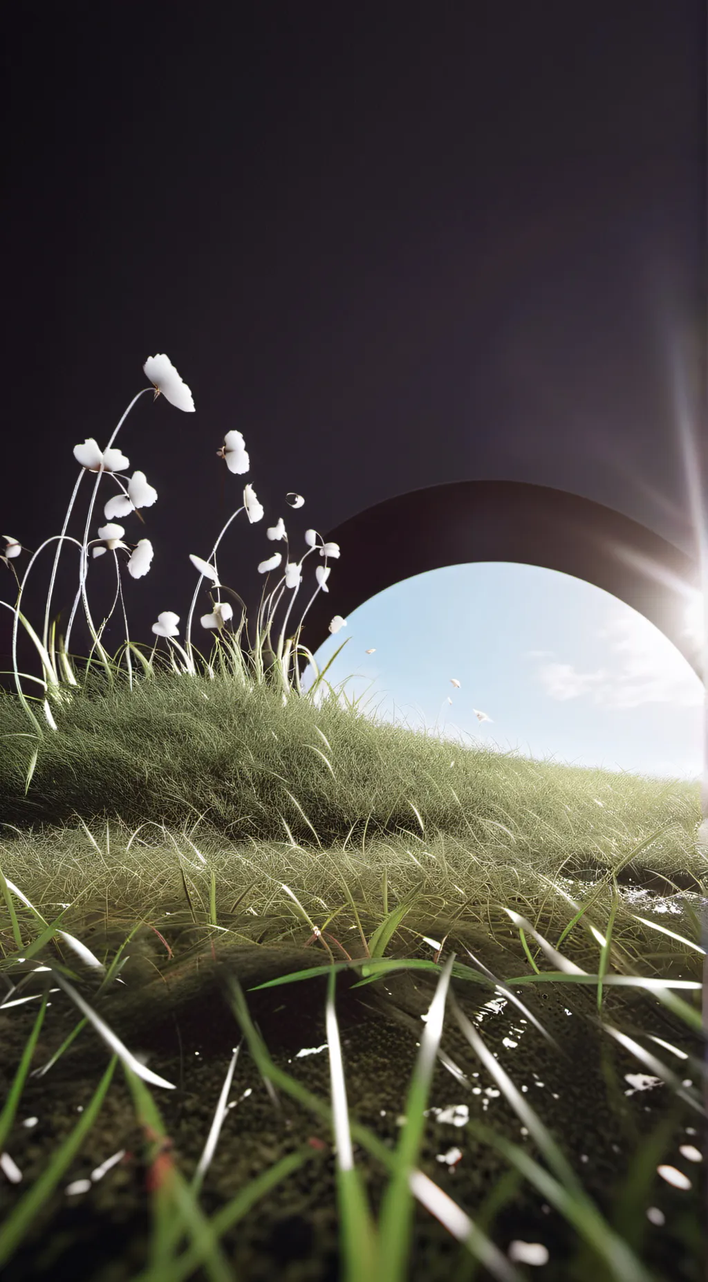 ai character: grass.  background