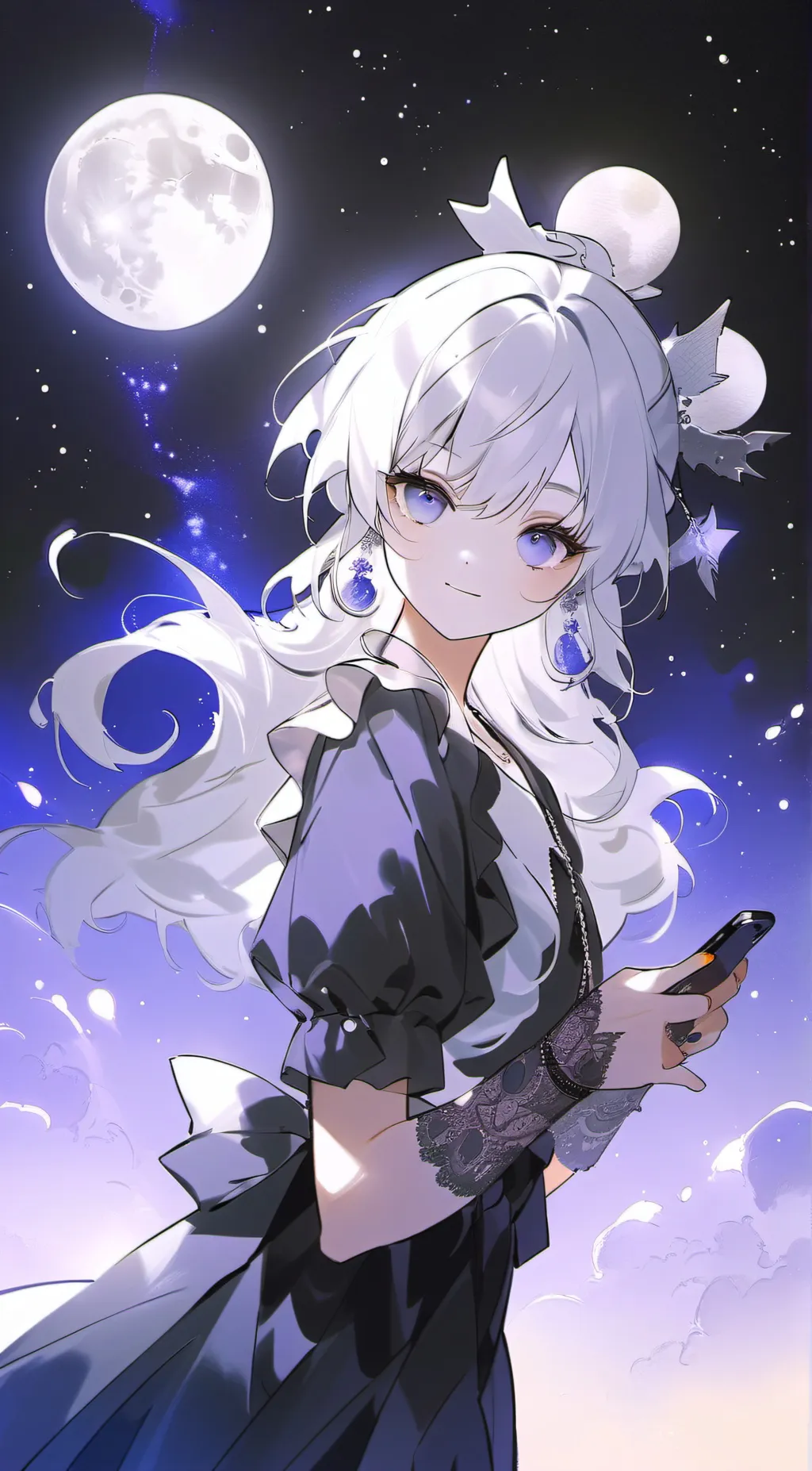 ai character: Moon background