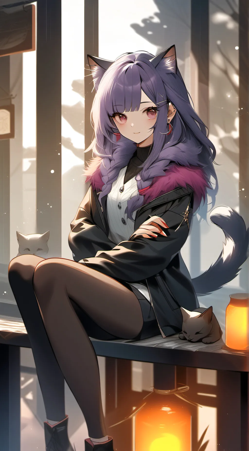 ai character: girl human catnap background
