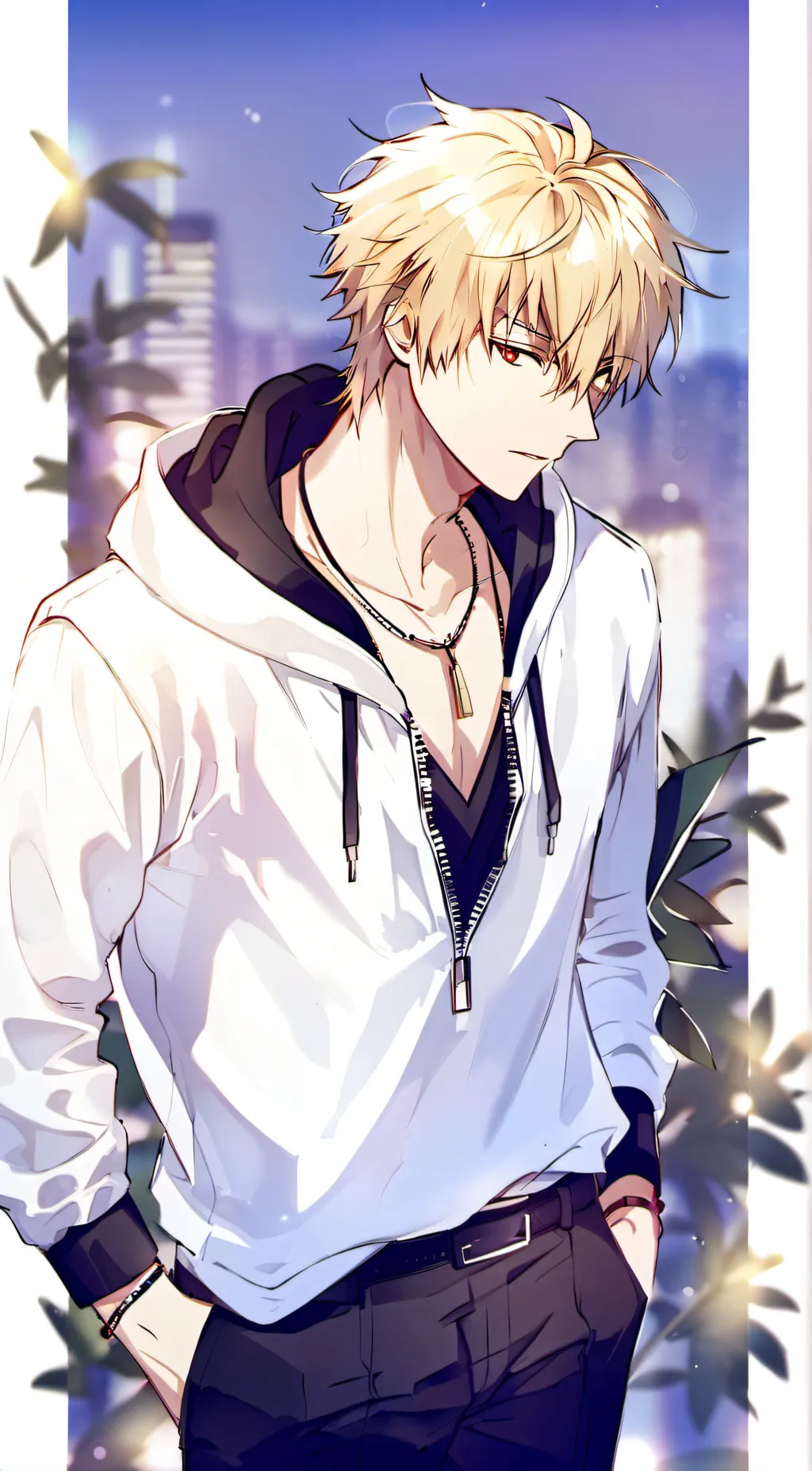 ai character: worried Bakugo? background