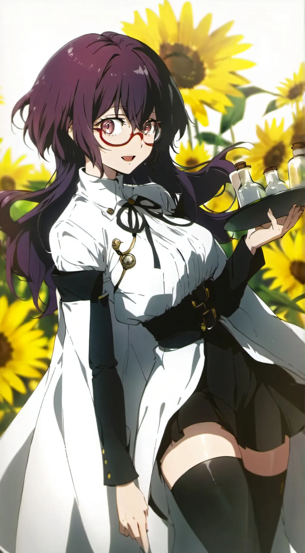 ai character: Sally black clover background