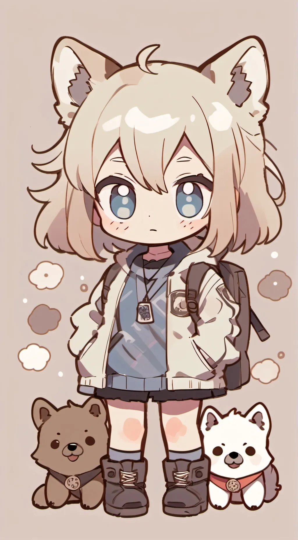 ai character: lilac background