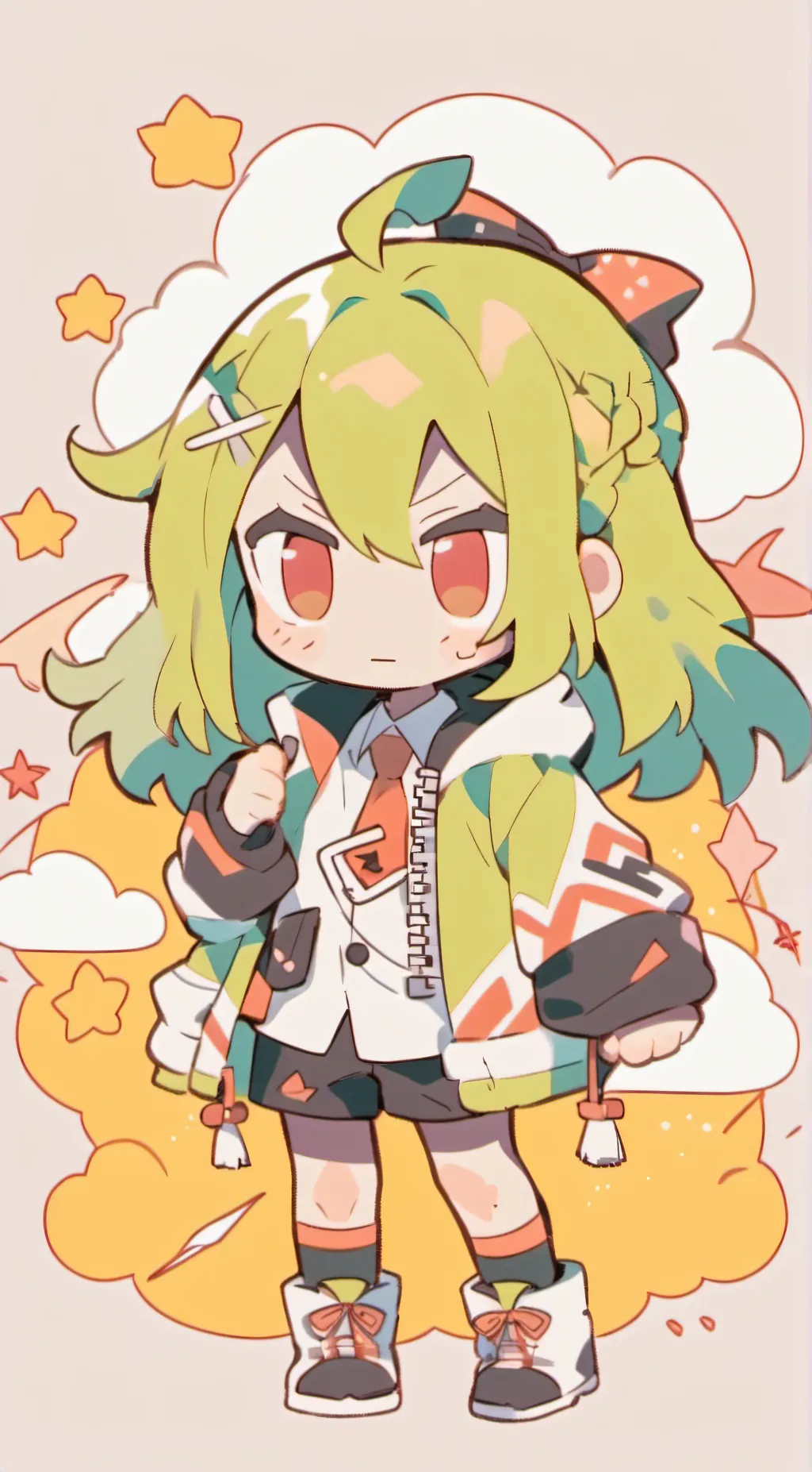 ai character: lightning background
