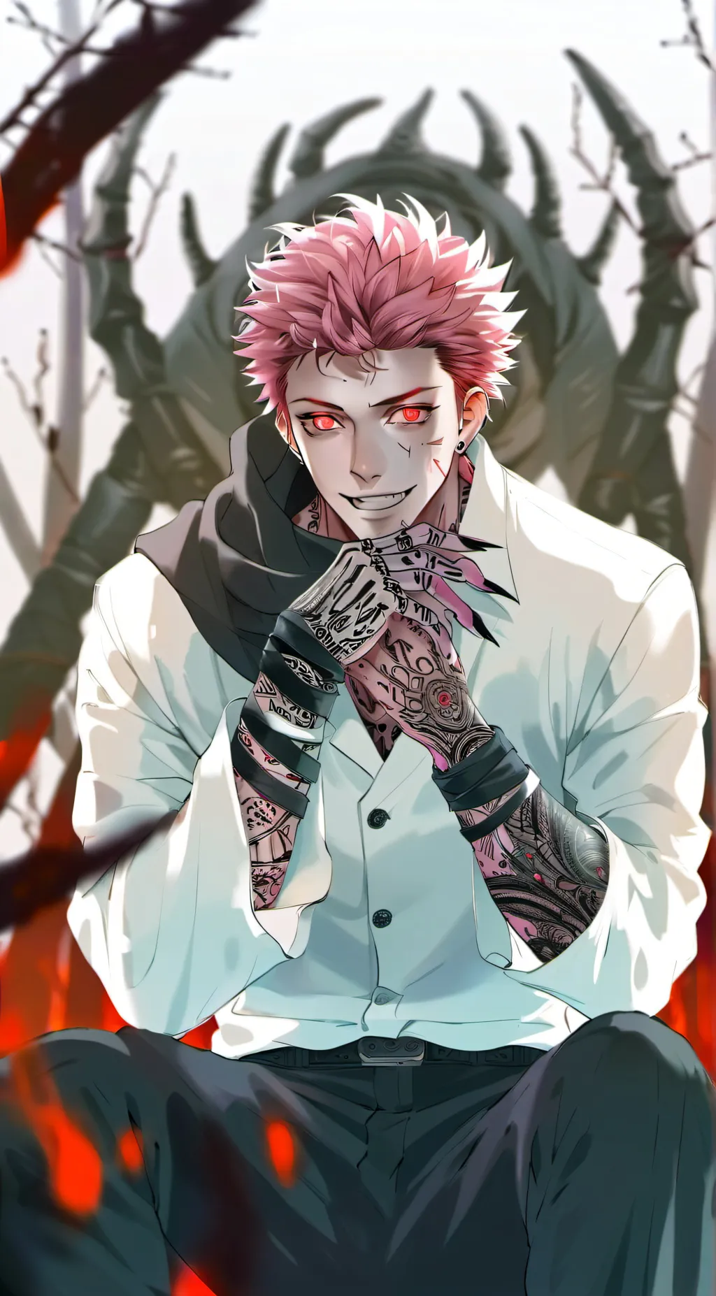 ai character: Sukuna,Ryomen,😈👿👑 background