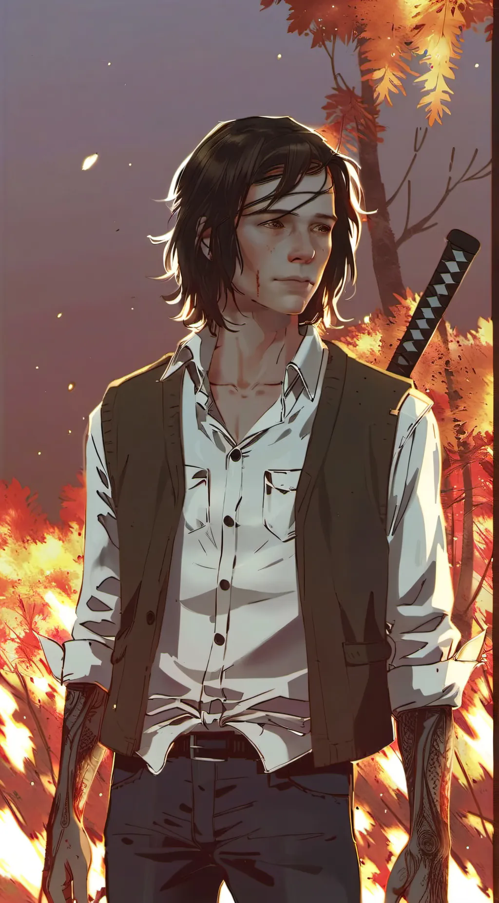 ai character: Carl Grimes background