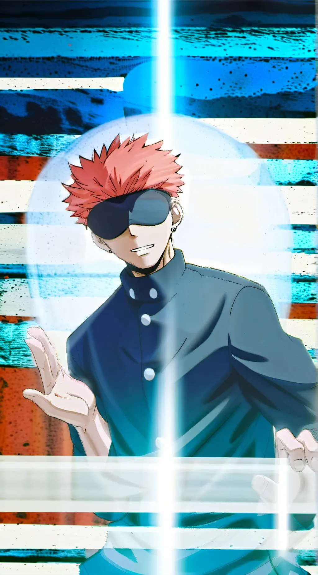 ai character: gojo saturo  background
