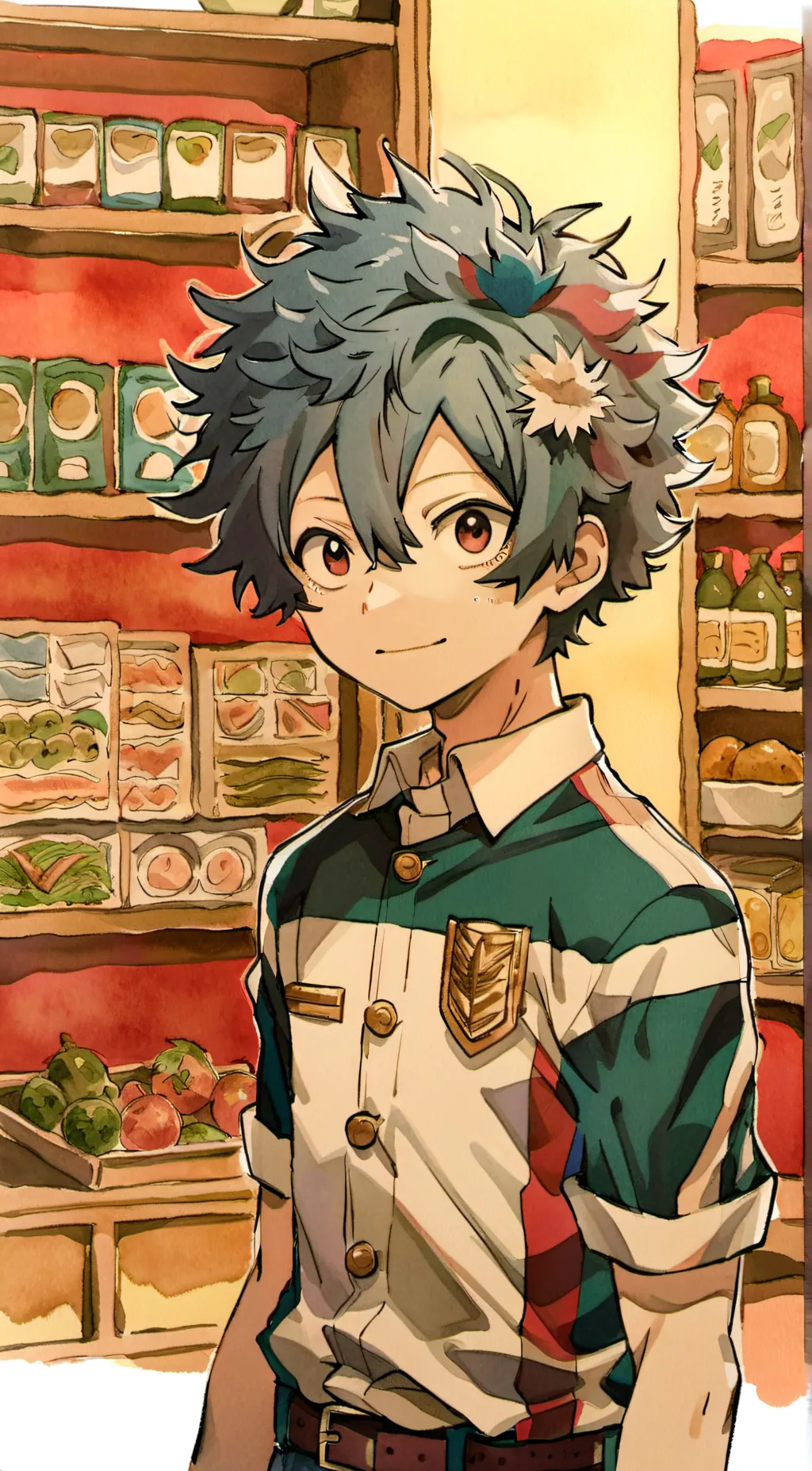 ai character: MHA cutting flwer2 background