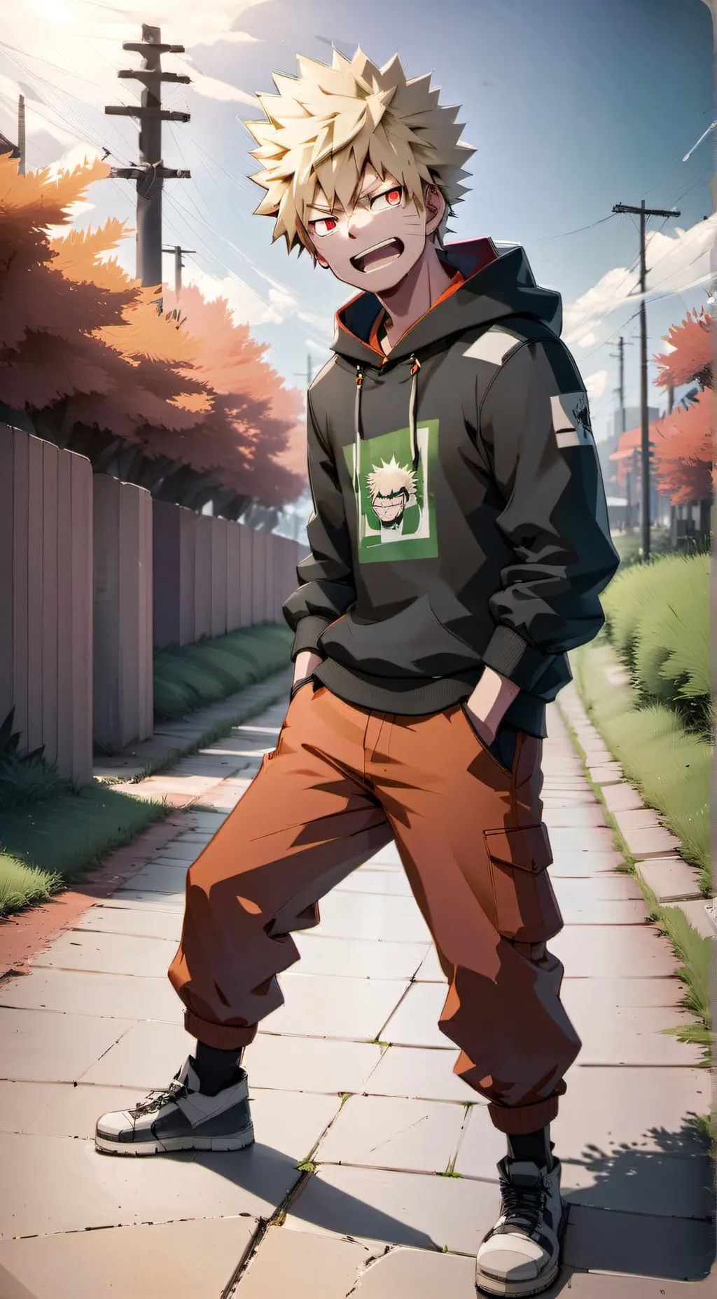 ai character: Bakugou Katsuki background