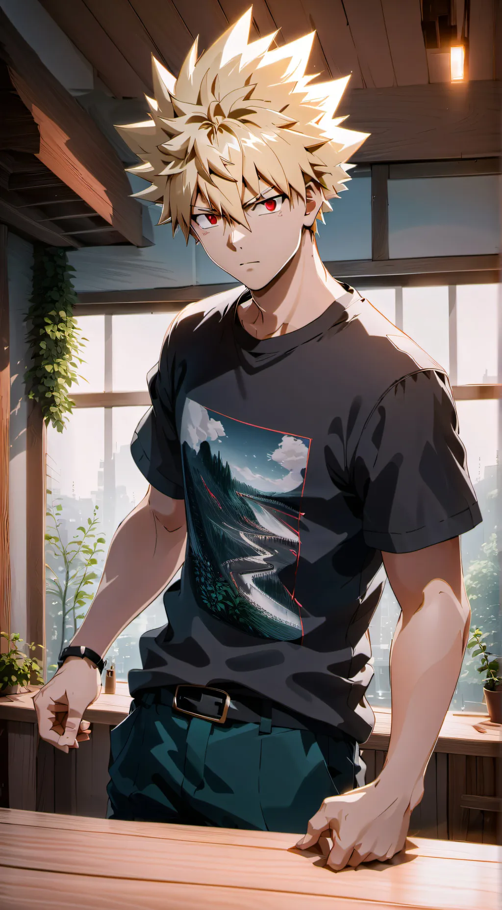 ai character: Katsuki bakugo background
