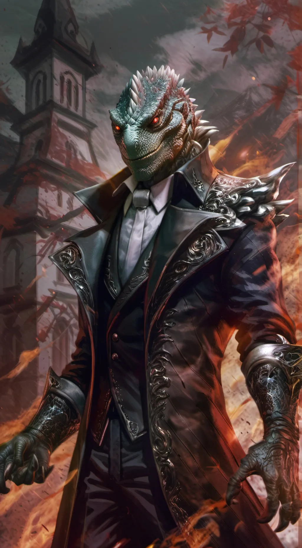 ai character: lizard man background