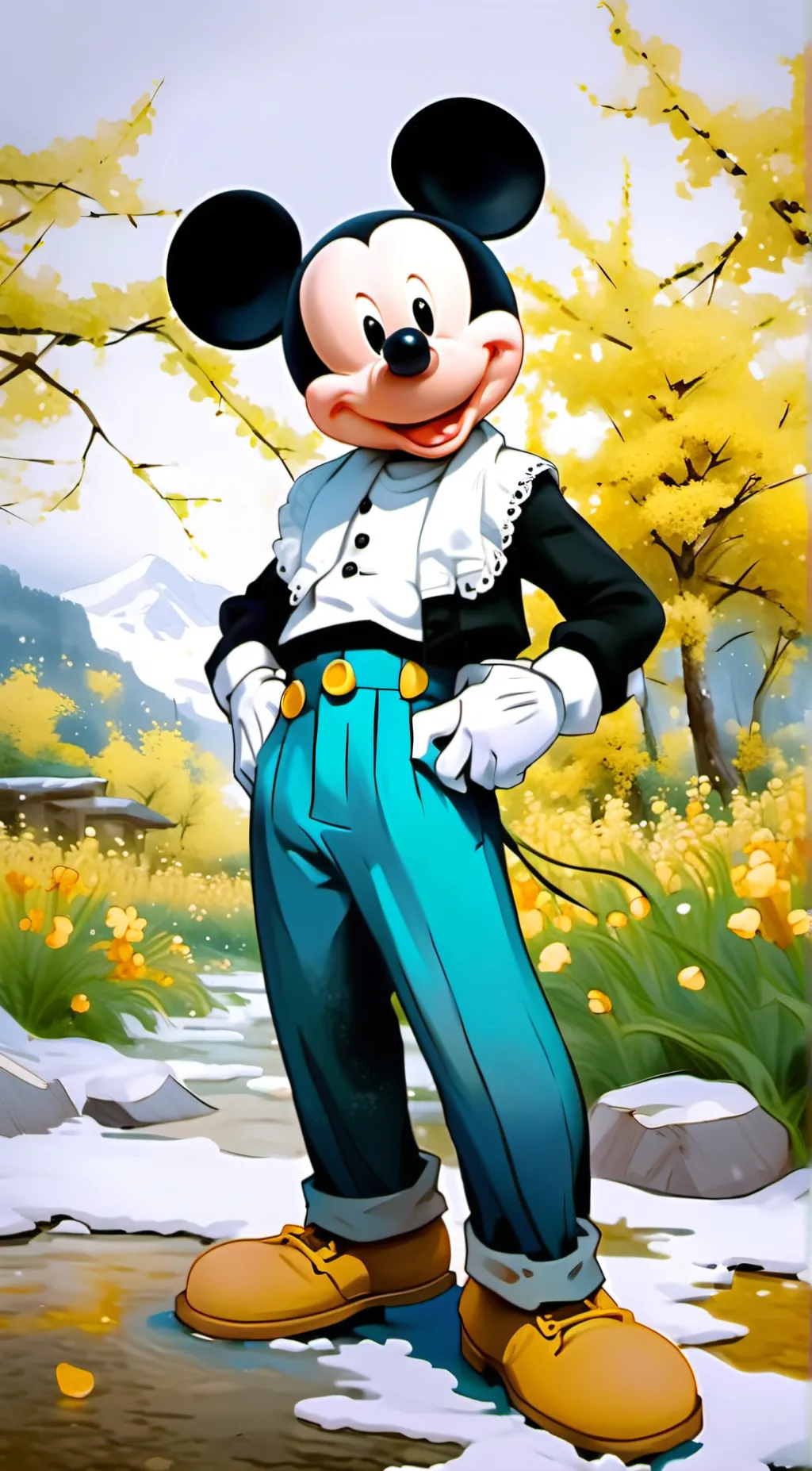 ai character: Mickey Mouse background