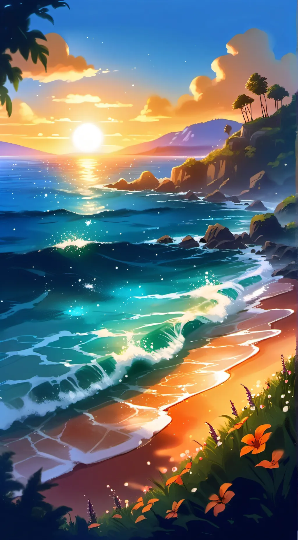 ai character: Pjo beach 🏝️  background