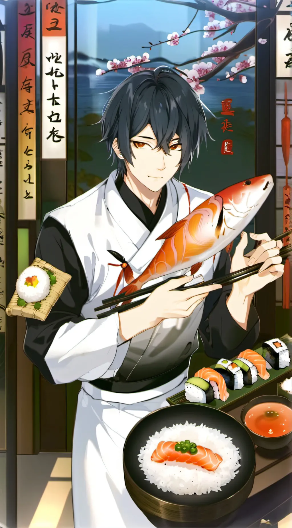 ai character: Sushigiri background