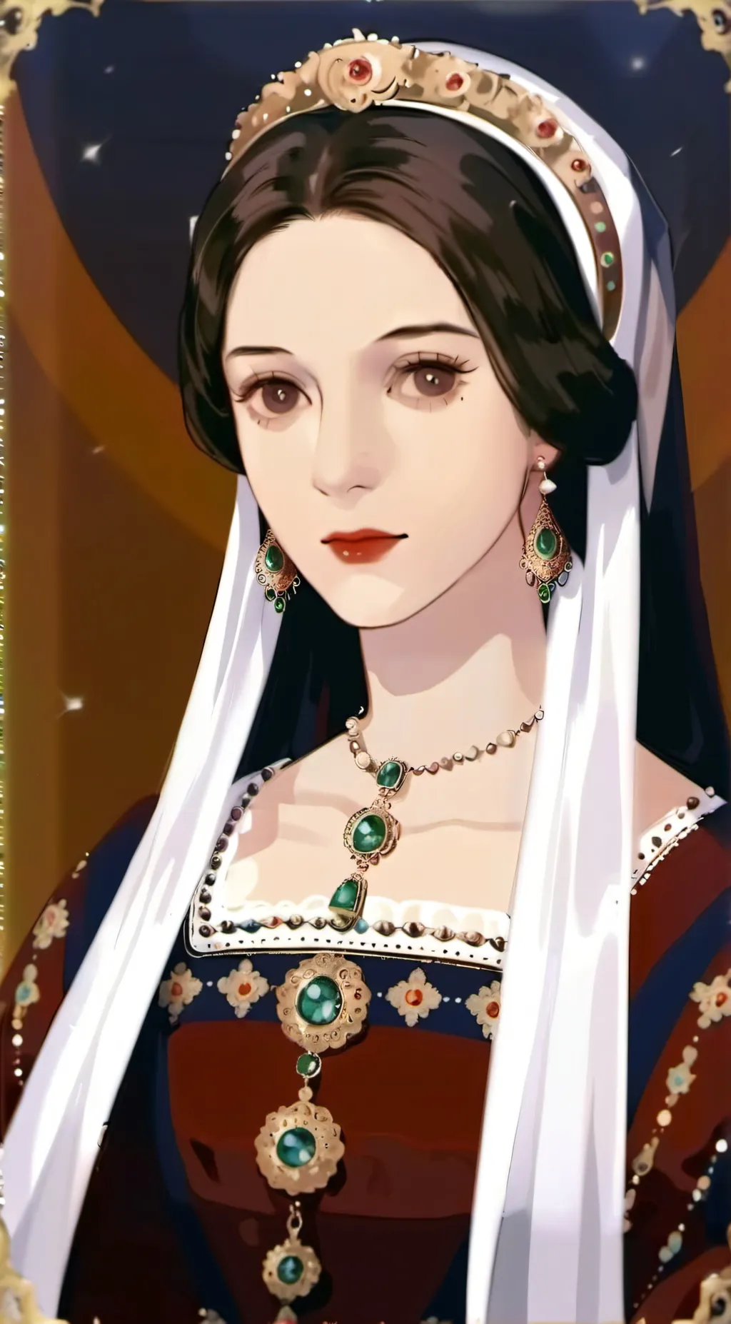 ai character: Catherine  aragon background