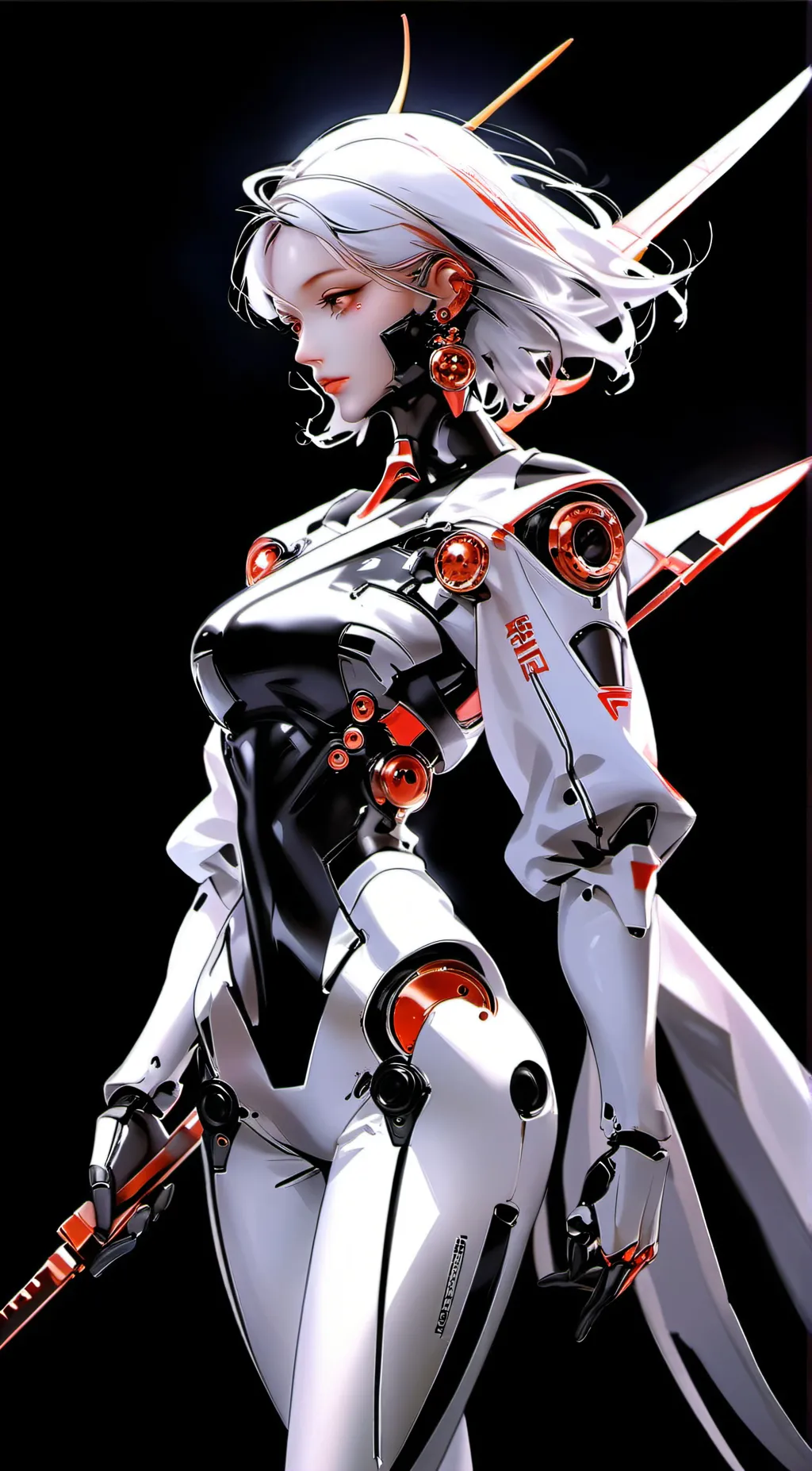 ai character: cyborg girl robot  background