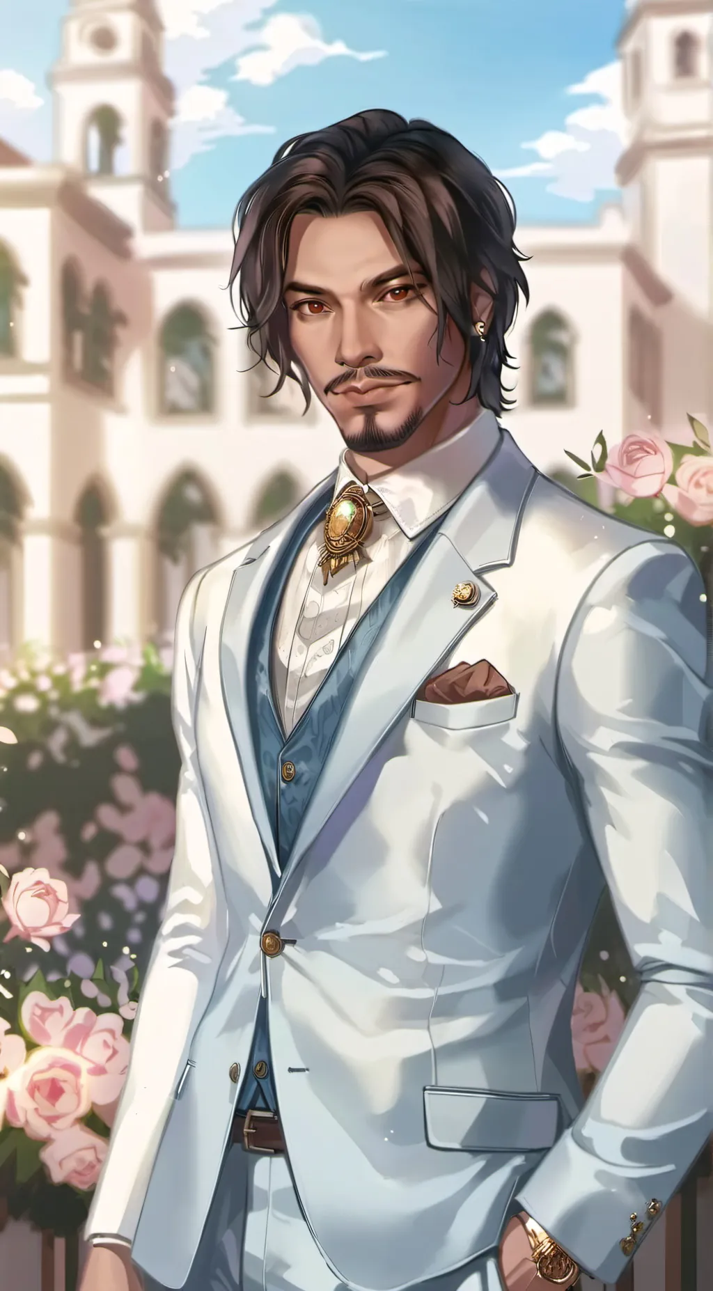 ai character: Javier escuela  background