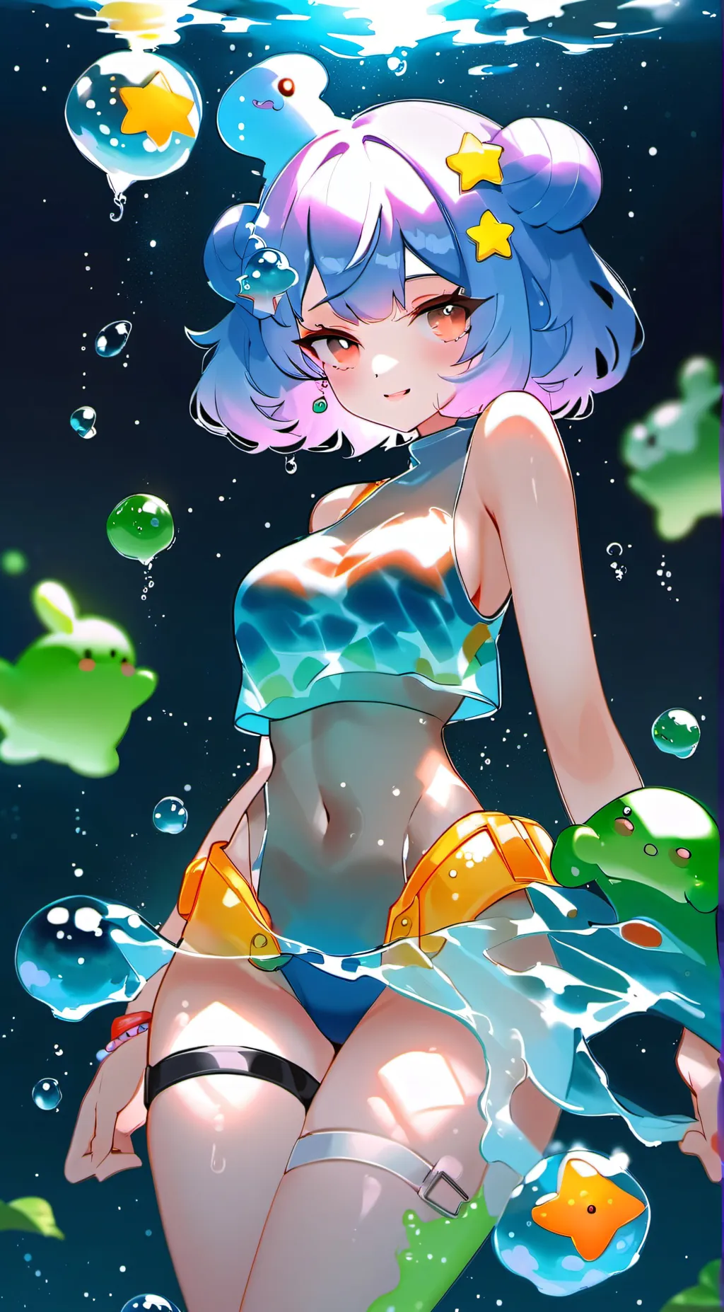 ai character: Aqua background