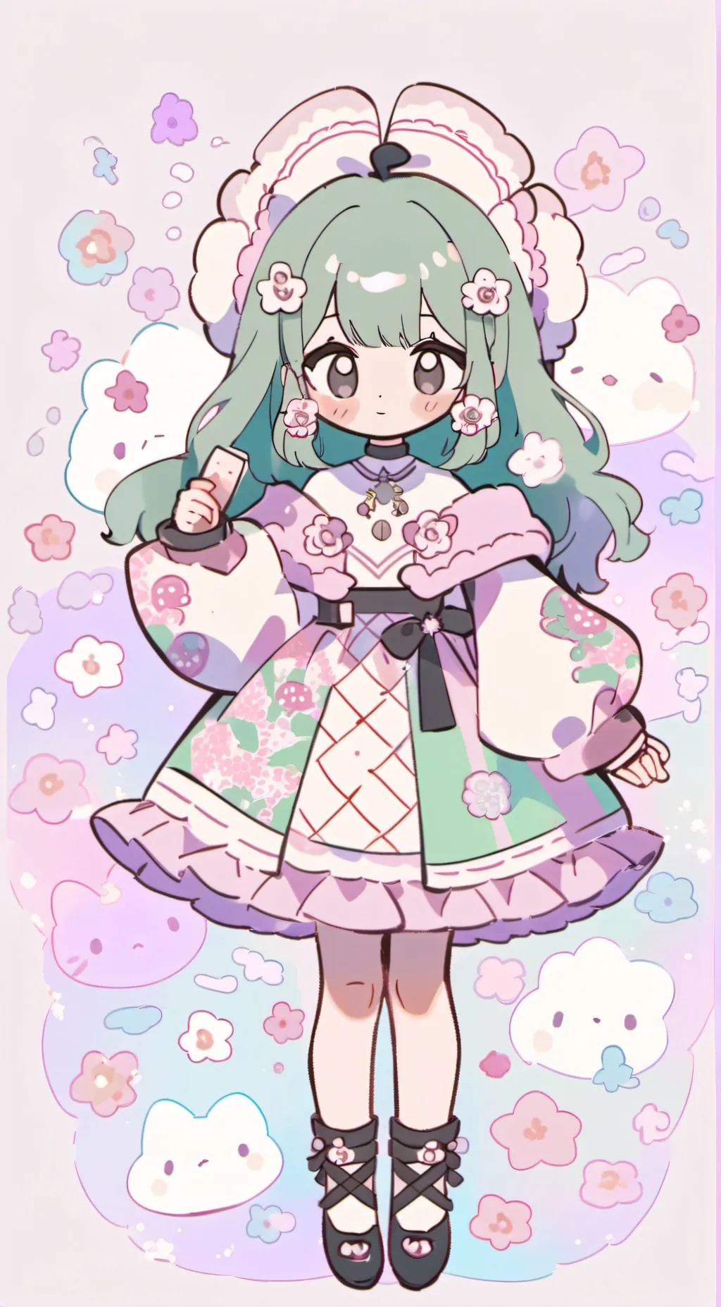 ai character: Lilac background